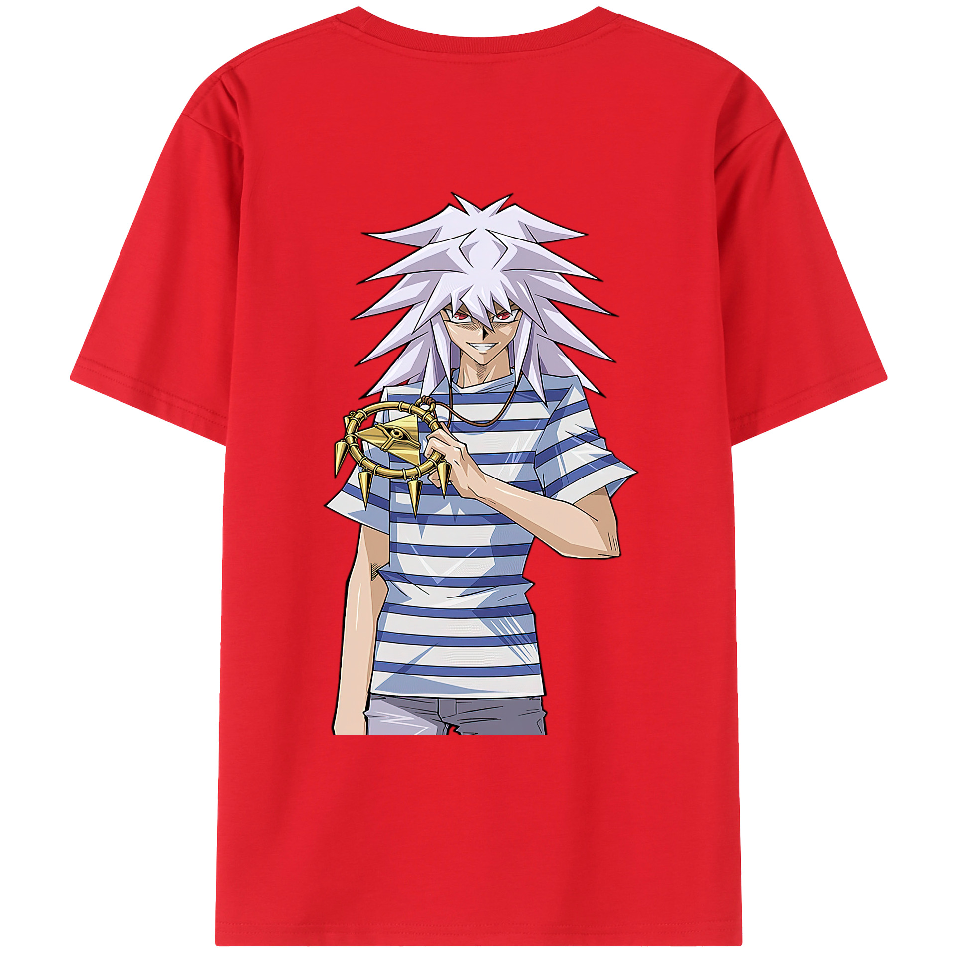 （画像用） 遊☆戯☆王 Yu-Gi-Oh! 綿100％ メンズ半袖Tシャツ（バックプリント） 通気性