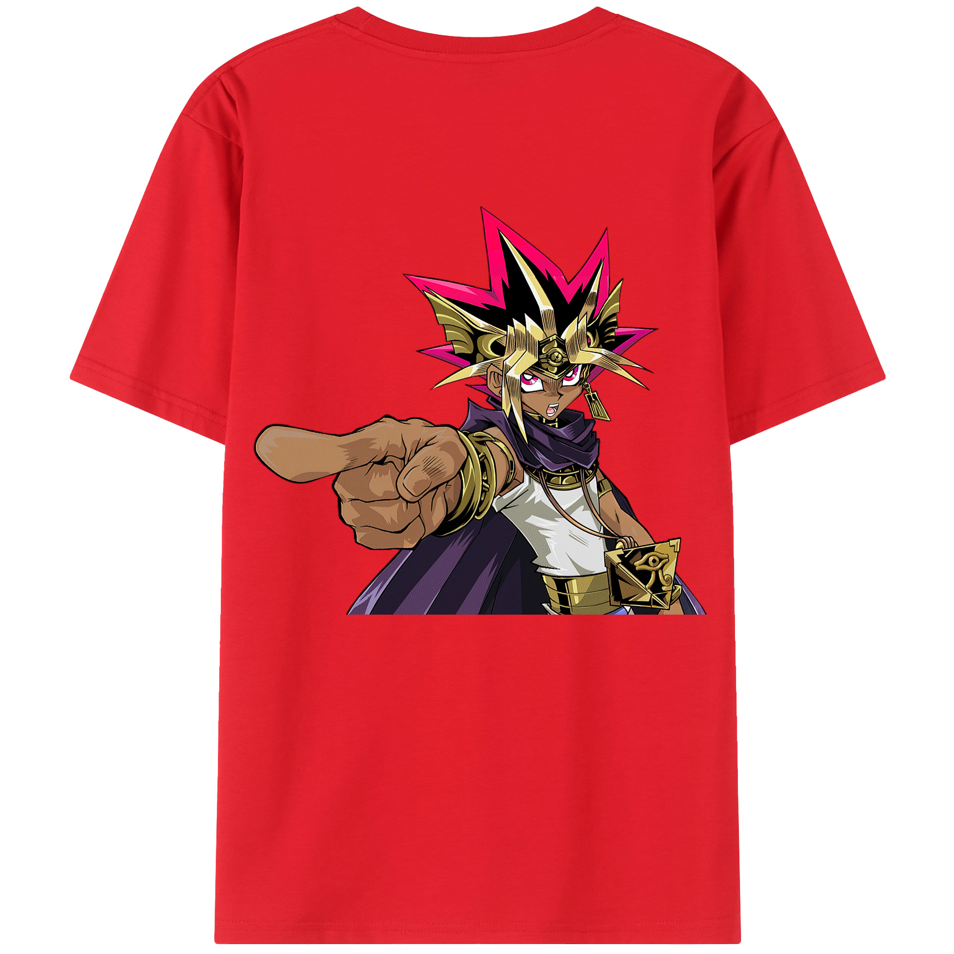 （画像用） 遊☆戯☆王 Yu-Gi-Oh! 綿100％ メンズ半袖Tシャツ（バックプリント） 通気性