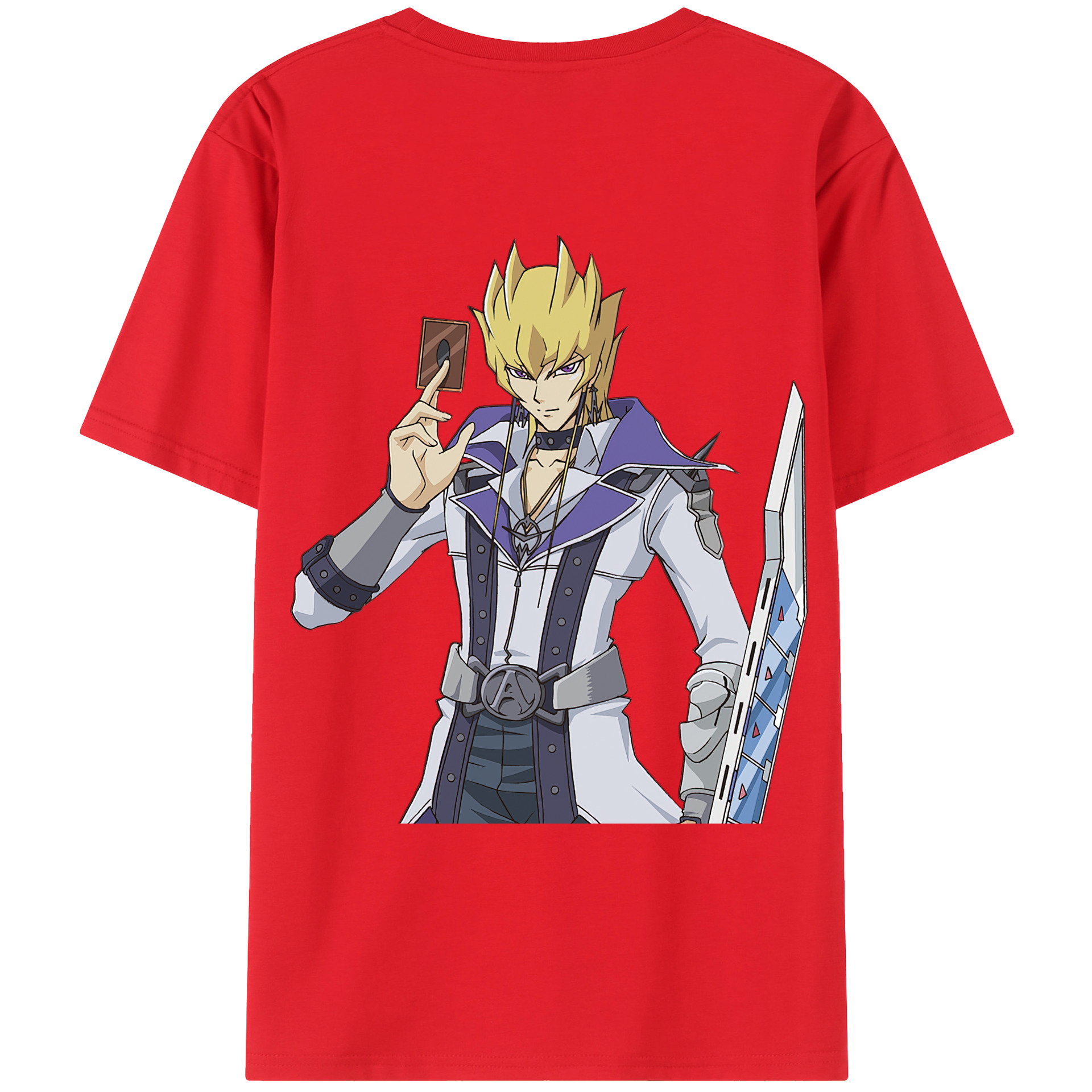 （画像用） 遊☆戯☆王 Yu-Gi-Oh! 綿100％ メンズ半袖Tシャツ（バックプリント） 通気性