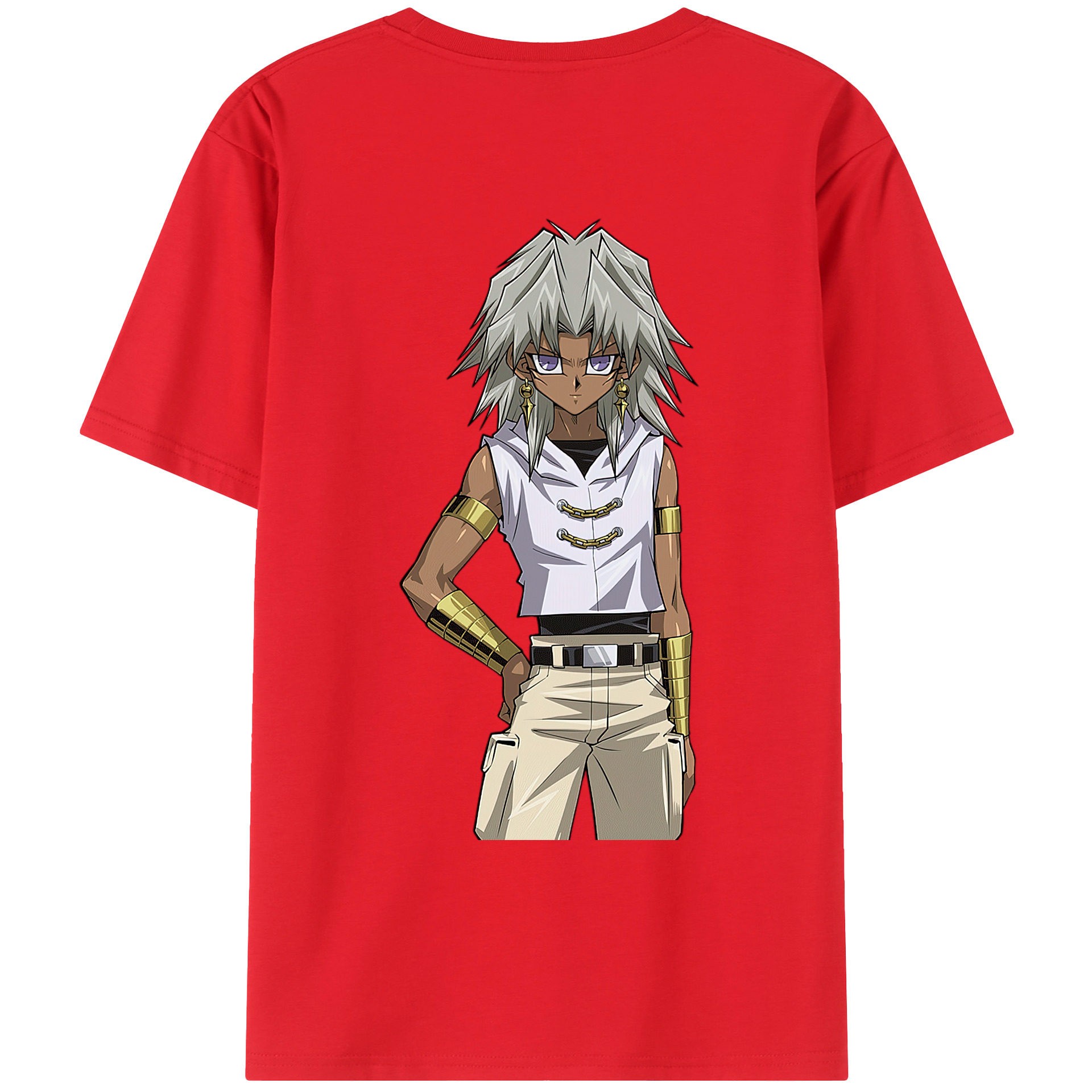 （画像用） 遊☆戯☆王 Yu-Gi-Oh! 綿100％ メンズ半袖Tシャツ（バックプリント） 通気性