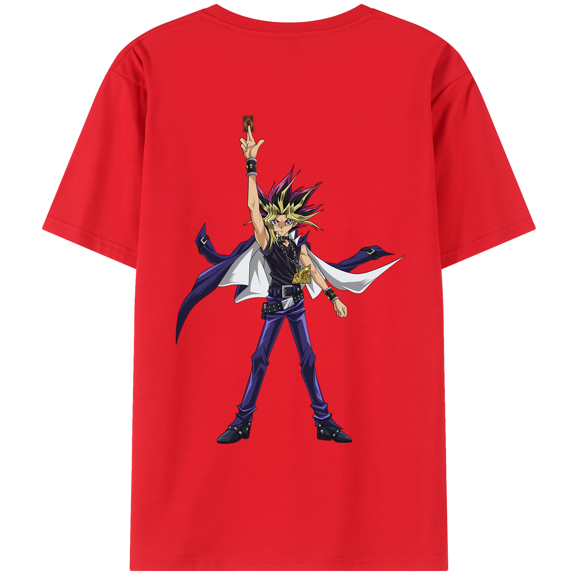 （画像用） 遊☆戯☆王 Yu-Gi-Oh! 綿100％ メンズ半袖Tシャツ（バックプリント） 通気性