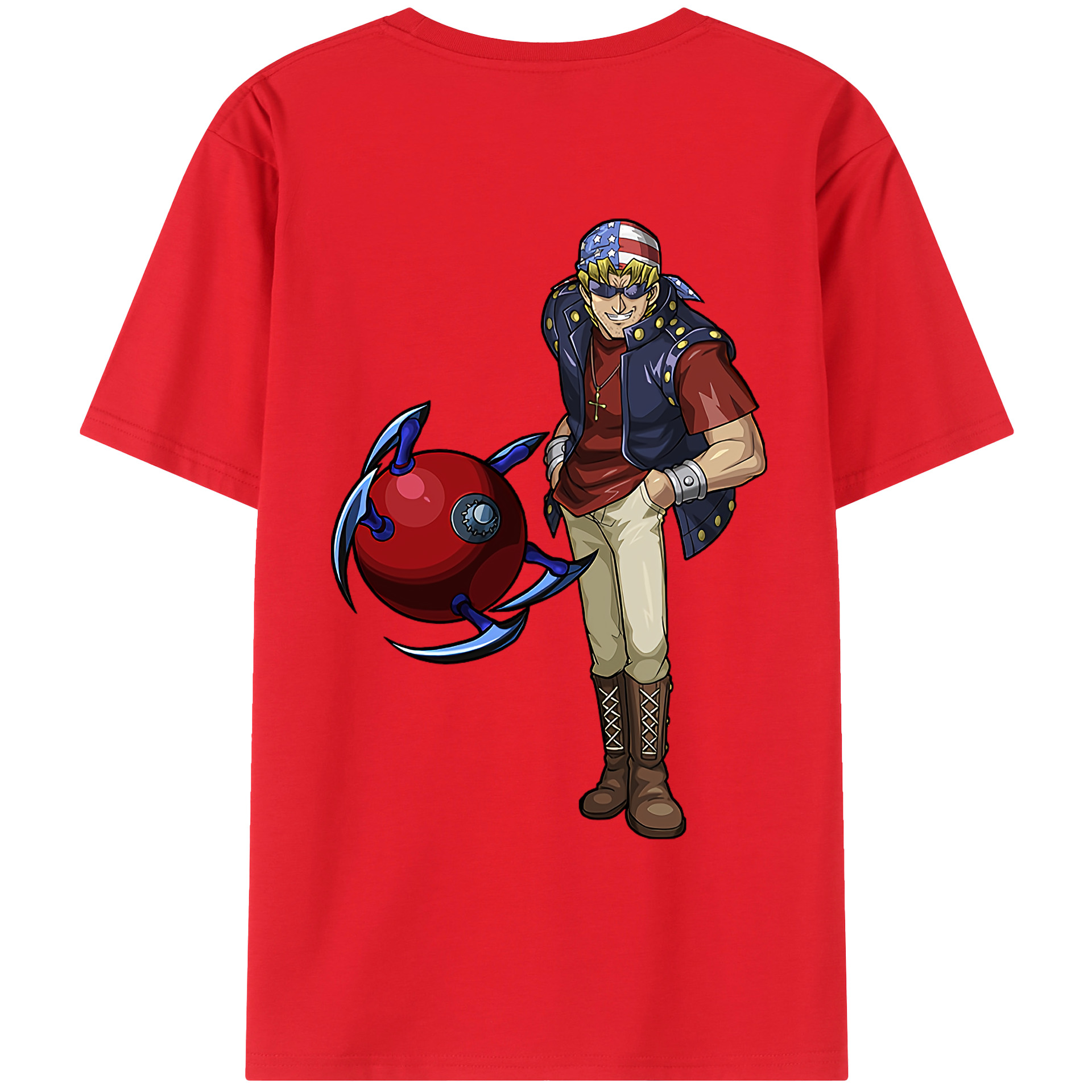 （画像用） 遊☆戯☆王 Yu-Gi-Oh! 綿100％ メンズ半袖Tシャツ（バックプリント） 通気性