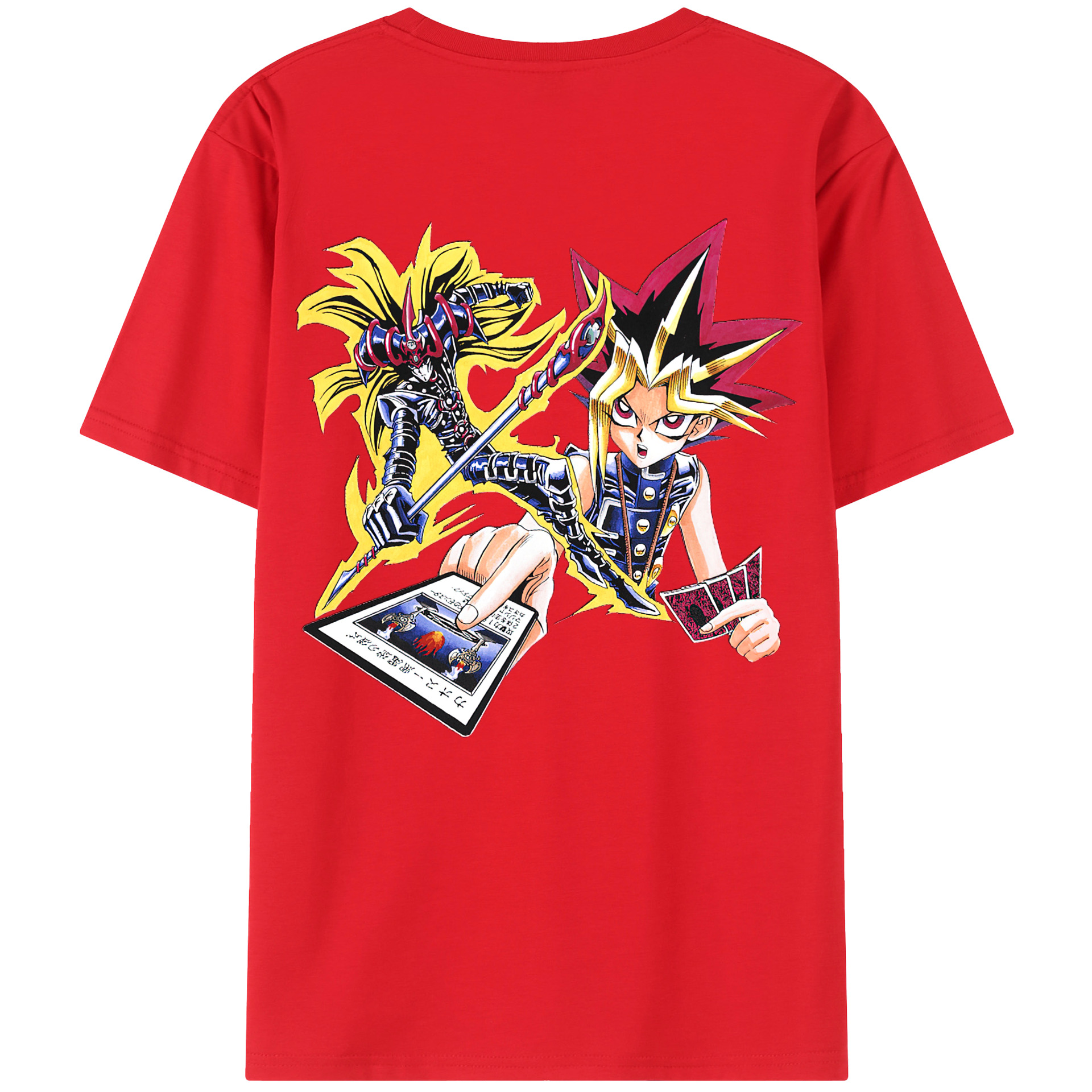 （画像用） 遊☆戯☆王 Yu-Gi-Oh! 綿100％ メンズ半袖Tシャツ（バックプリント） 通気性