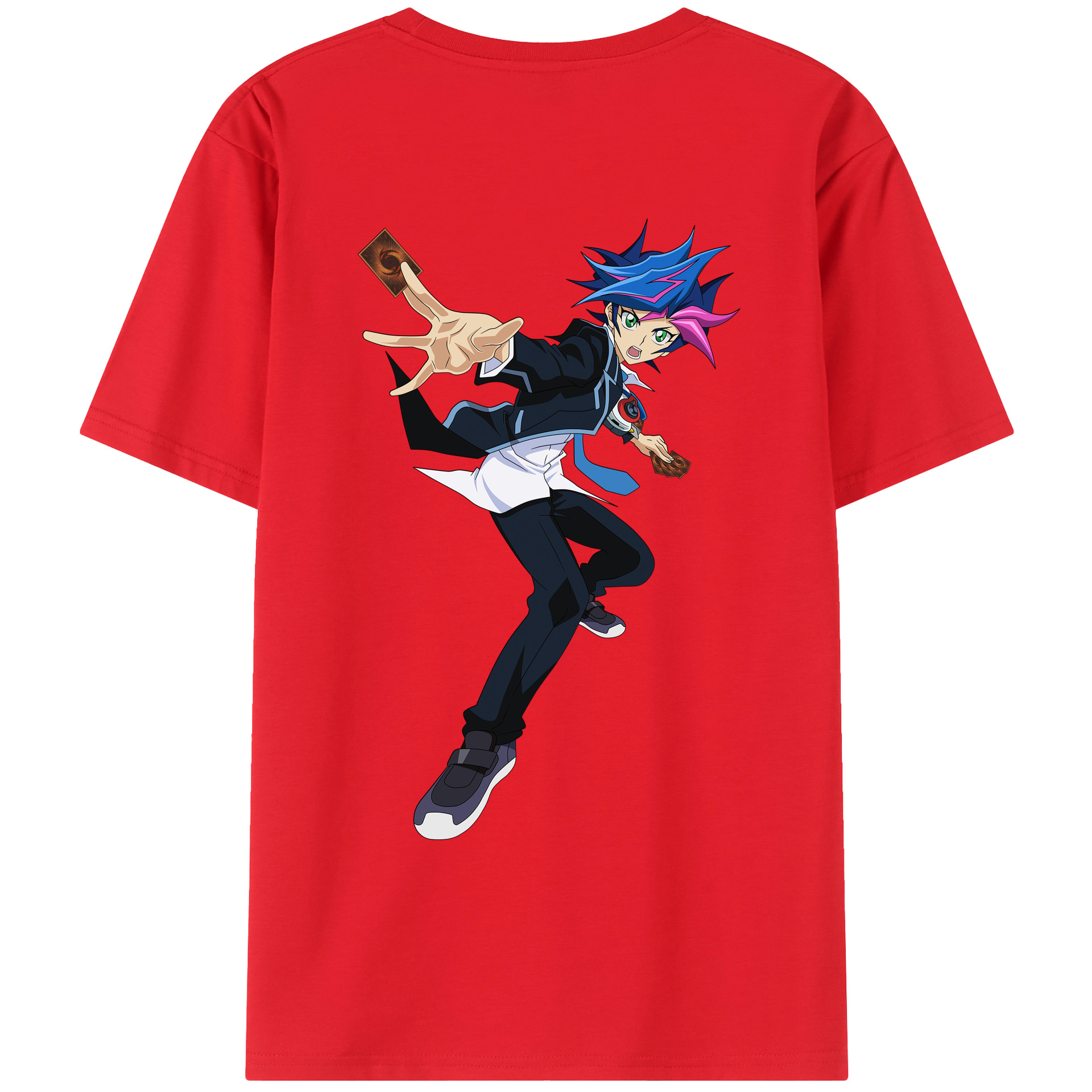 （画像用） 遊☆戯☆王 Yu-Gi-Oh! 綿100％ メンズ半袖Tシャツ（バックプリント） 通気性