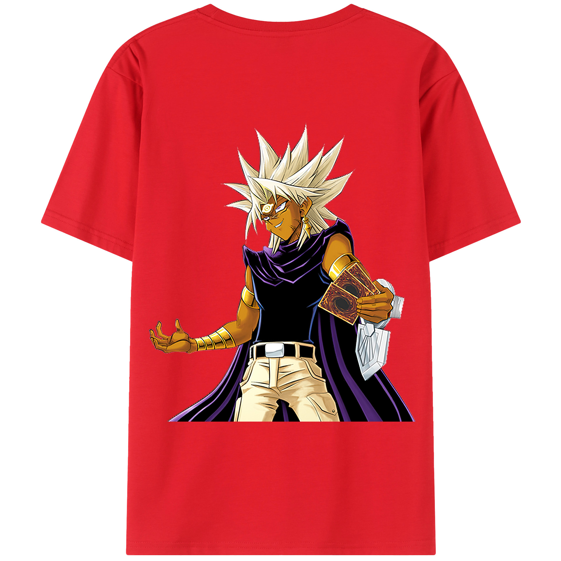（画像用） 遊☆戯☆王 Yu-Gi-Oh! 綿100％ メンズ半袖Tシャツ（バックプリント） 通気性