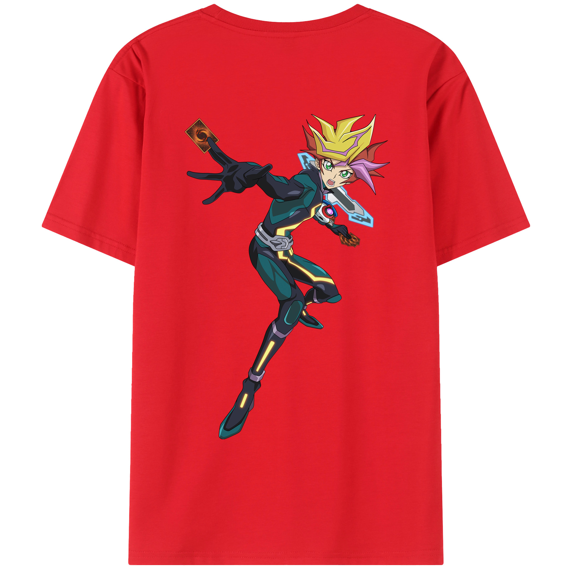 （画像用） 遊☆戯☆王 Yu-Gi-Oh! 綿100％ メンズ半袖Tシャツ（バックプリント） 通気性