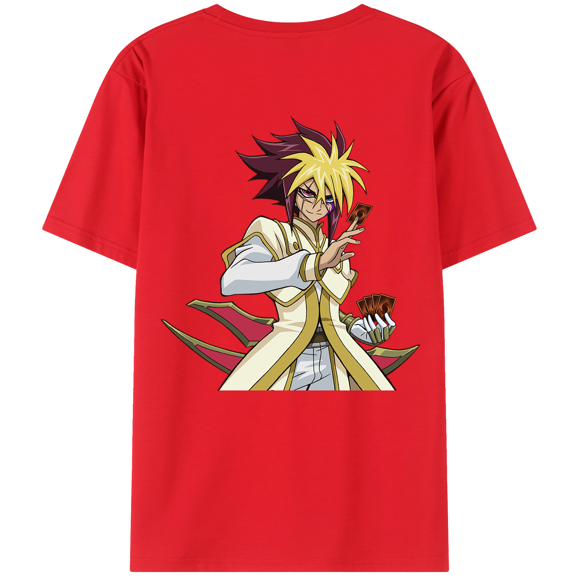 （画像用） 遊☆戯☆王 Yu-Gi-Oh! 綿100％ メンズ半袖Tシャツ（バックプリント） 通気性