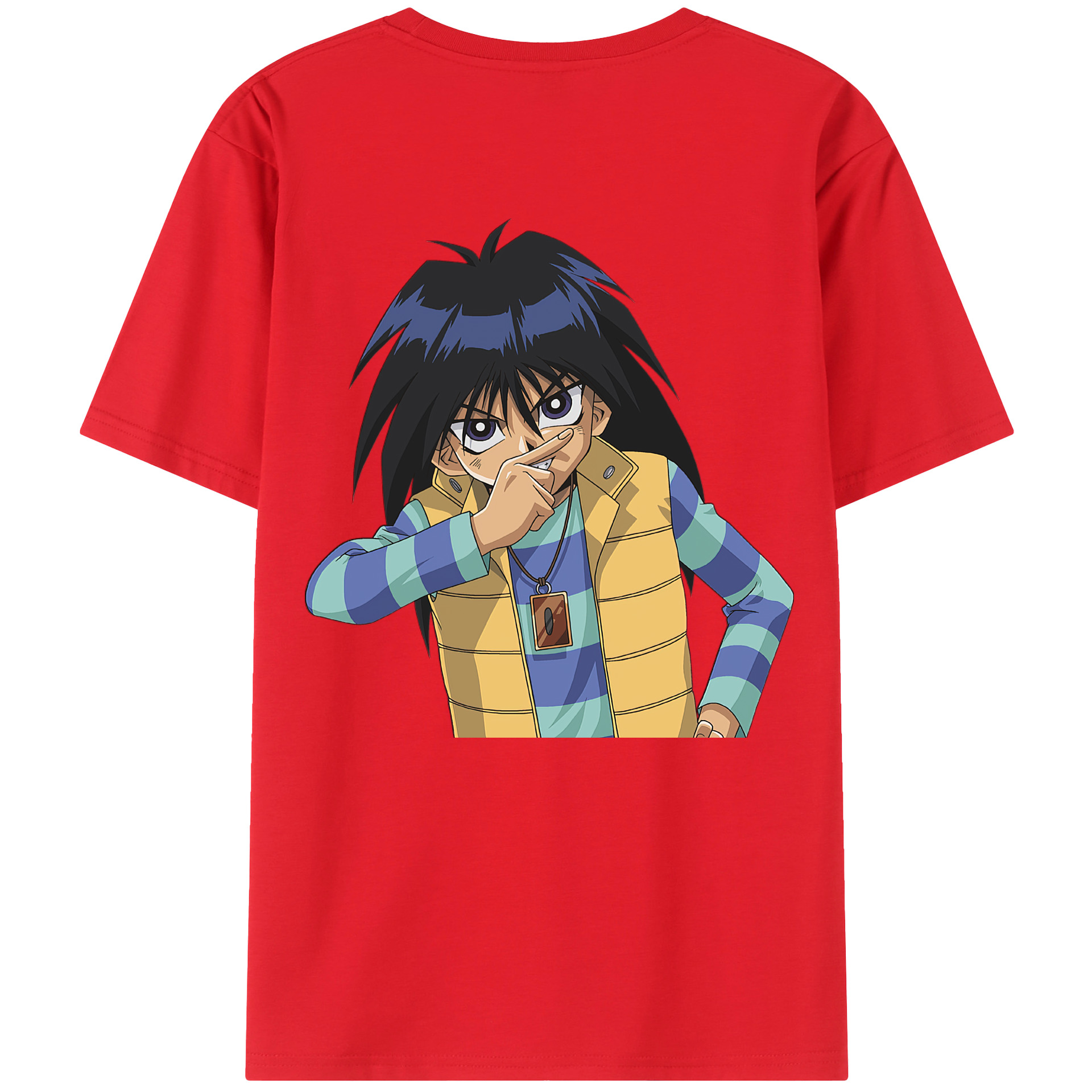 （画像用） 遊☆戯☆王 Yu-Gi-Oh! 綿100％ メンズ半袖Tシャツ（バックプリント） 通気性