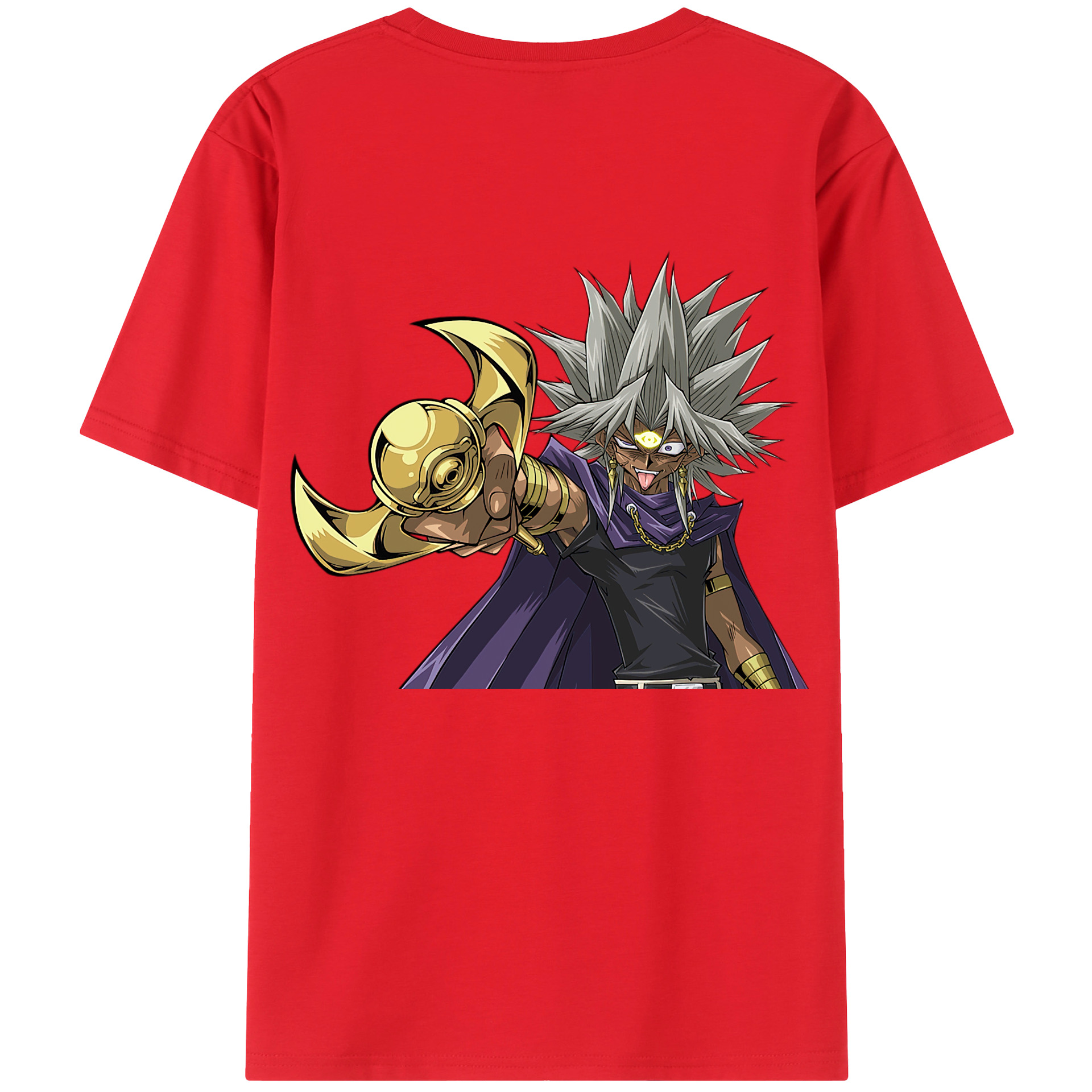 （画像用） 遊☆戯☆王 Yu-Gi-Oh! 綿100％ メンズ半袖Tシャツ（バックプリント） 通気性