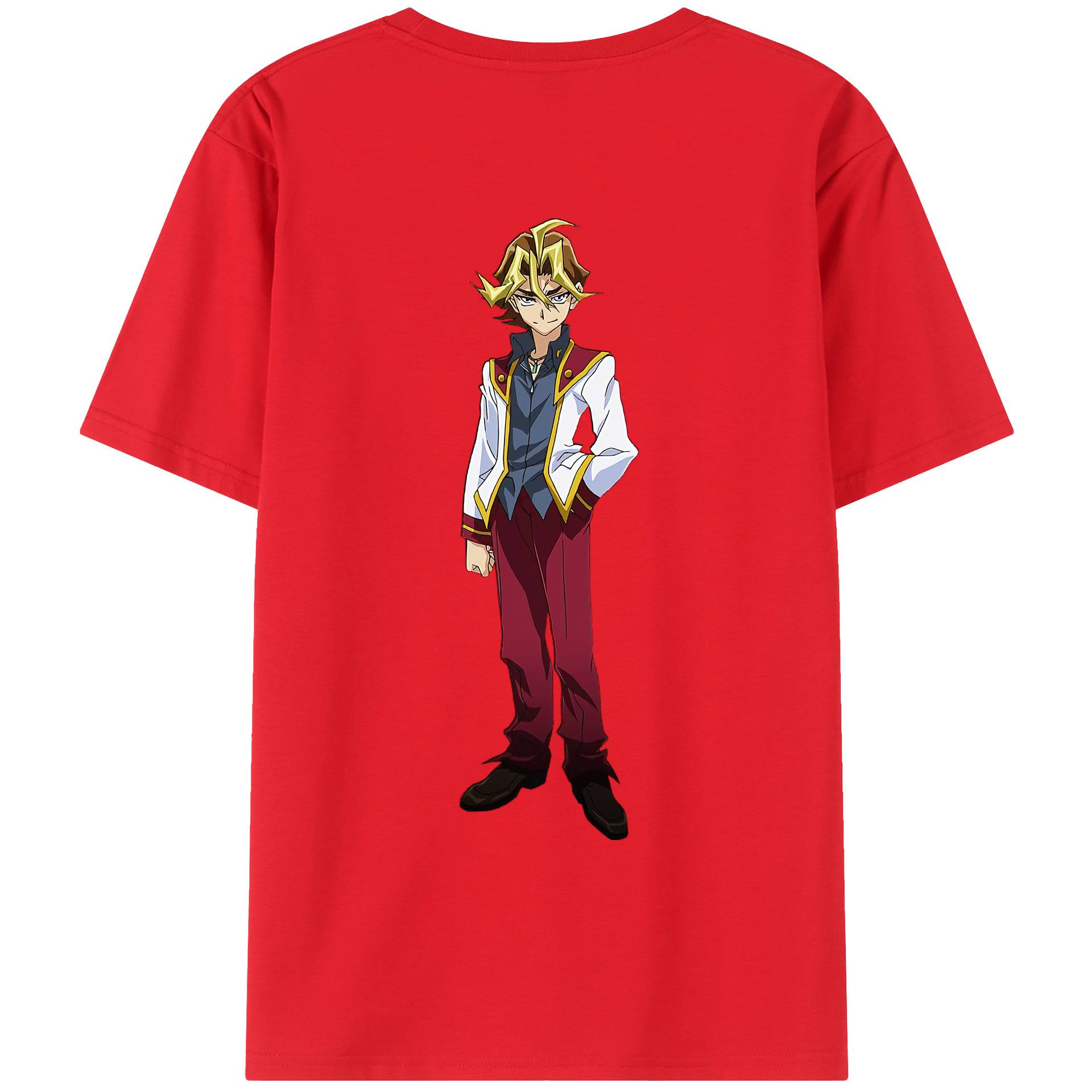 （画像用） 遊☆戯☆王 Yu-Gi-Oh! 綿100％ メンズ半袖Tシャツ（バックプリント） 通気性