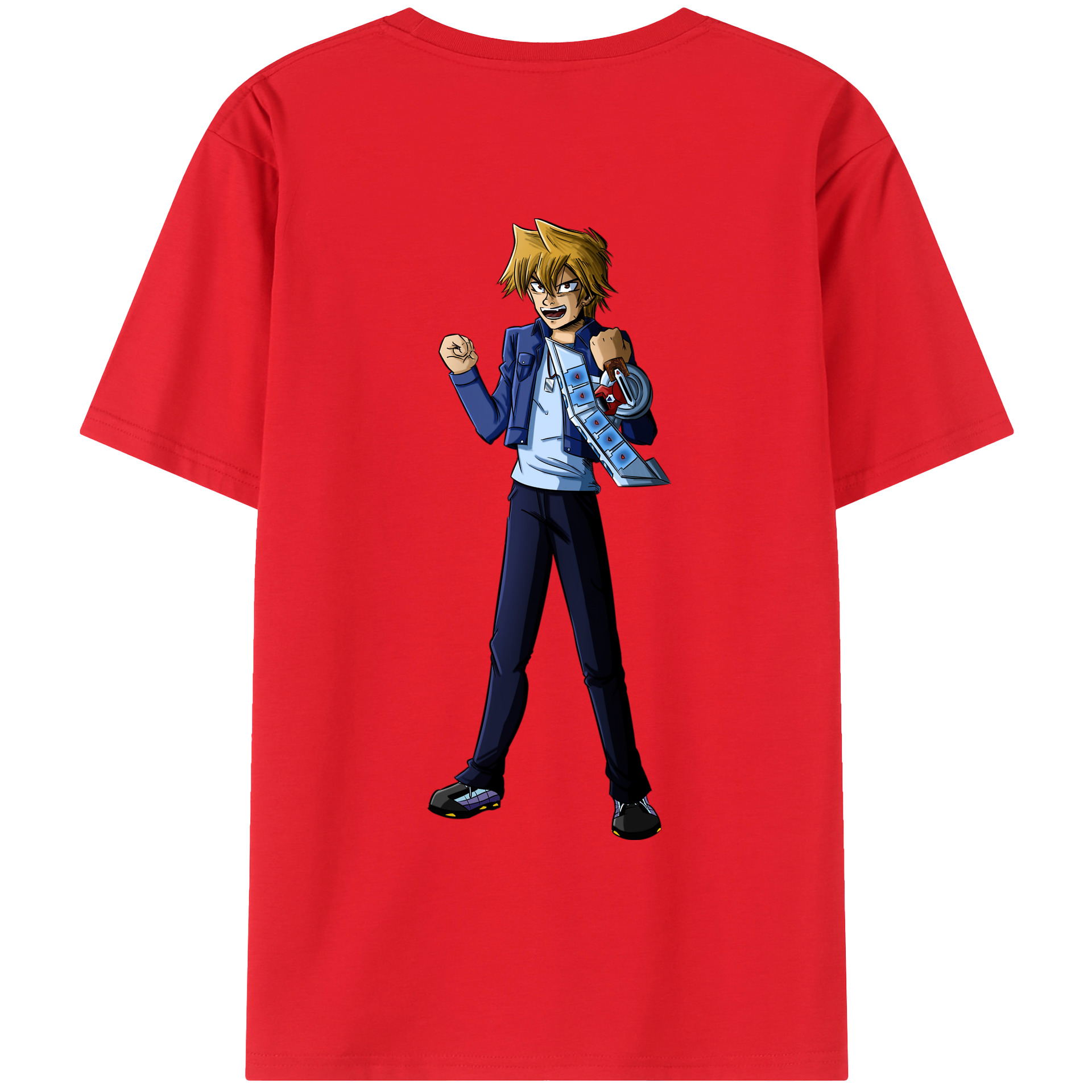 （画像用） 遊☆戯☆王 Yu-Gi-Oh! 綿100％ メンズ半袖Tシャツ（バックプリント） 通気性
