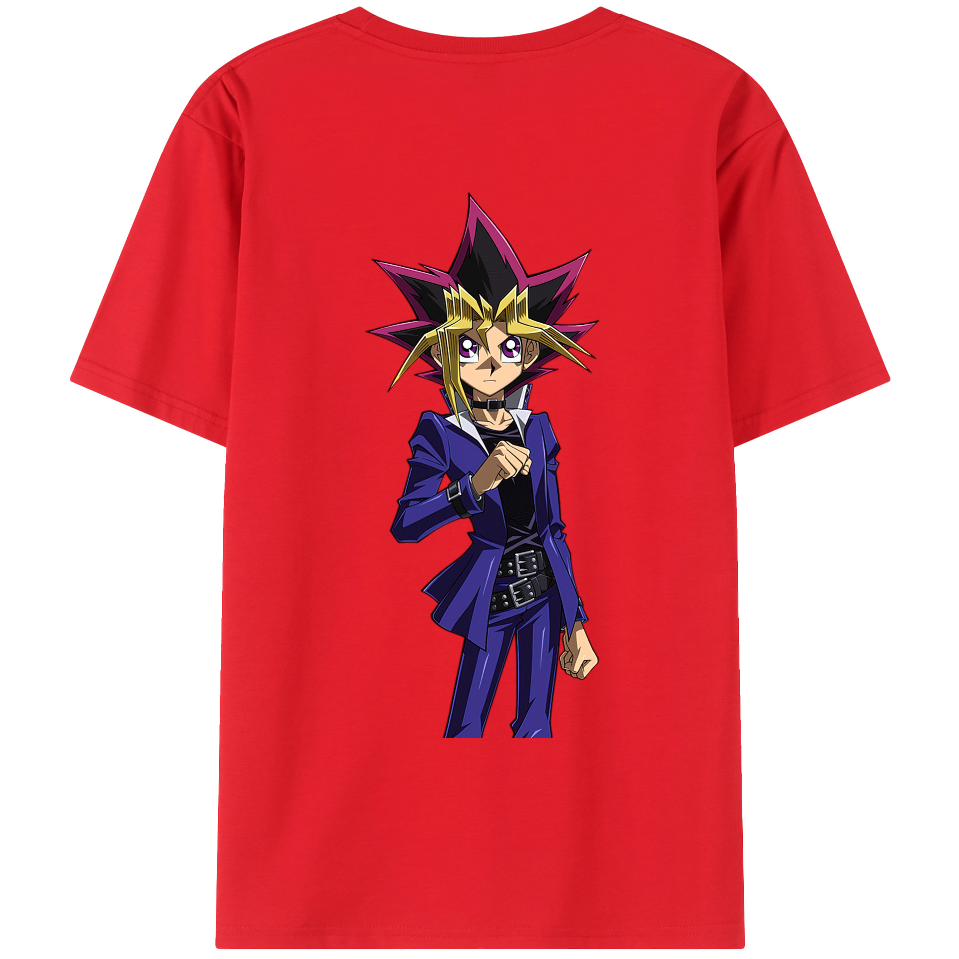 （画像用） 遊☆戯☆王 Yu-Gi-Oh! 綿100％ メンズ半袖Tシャツ（バックプリント） 通気性