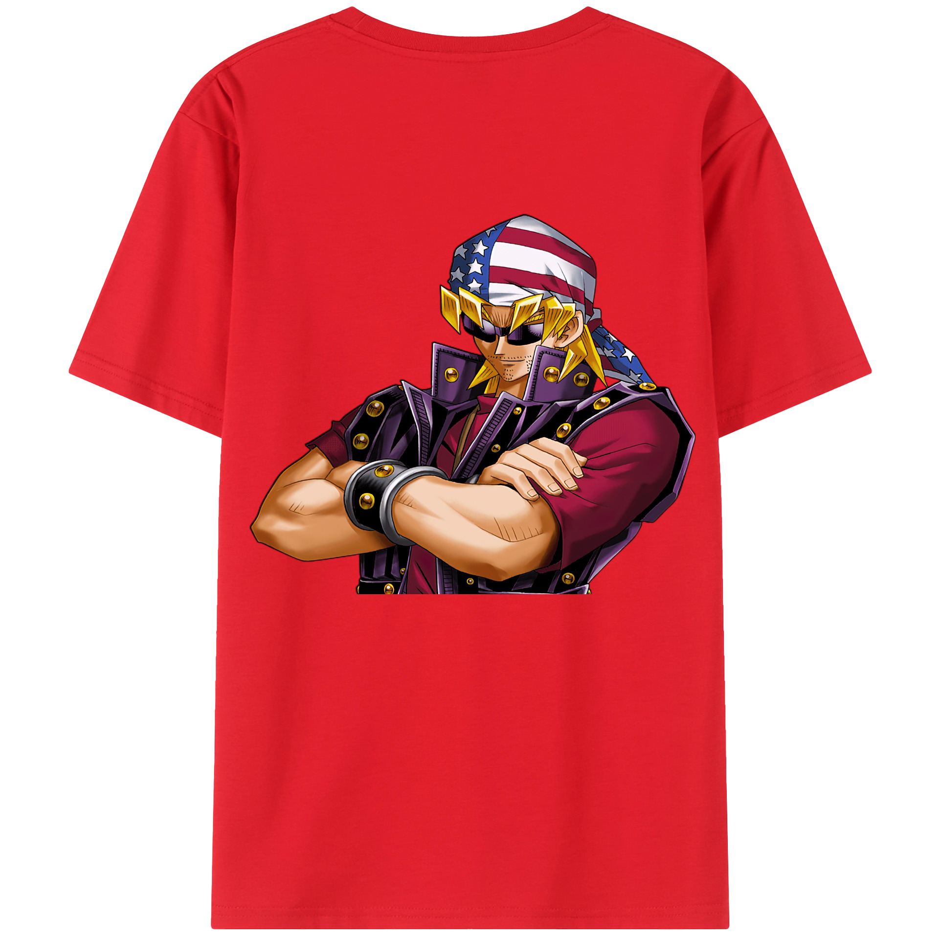 （画像用） 遊☆戯☆王 Yu-Gi-Oh! 綿100％ メンズ半袖Tシャツ（バックプリント） 通気性