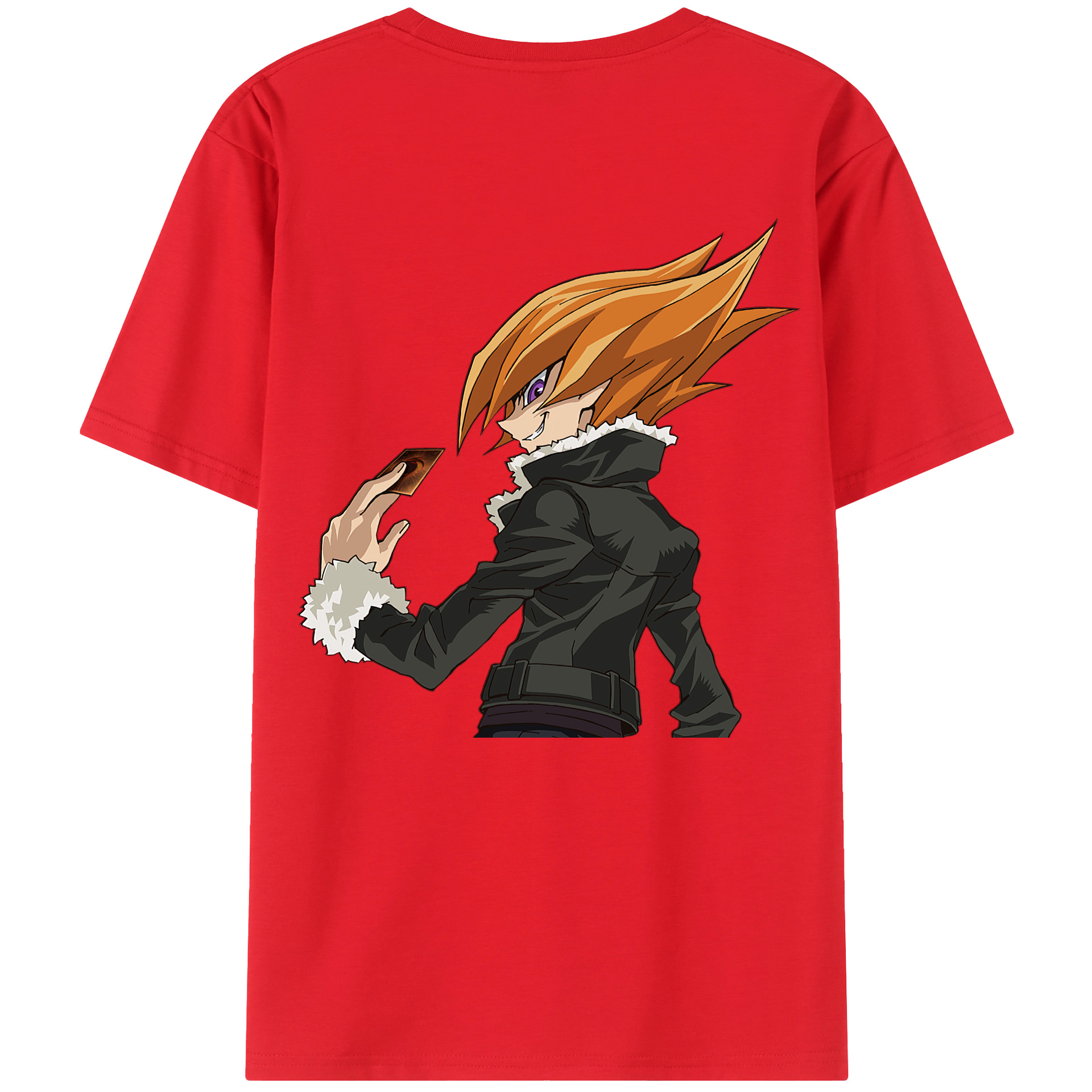 （画像用） 遊☆戯☆王 Yu-Gi-Oh! 綿100％ メンズ半袖Tシャツ（バックプリント） 通気性