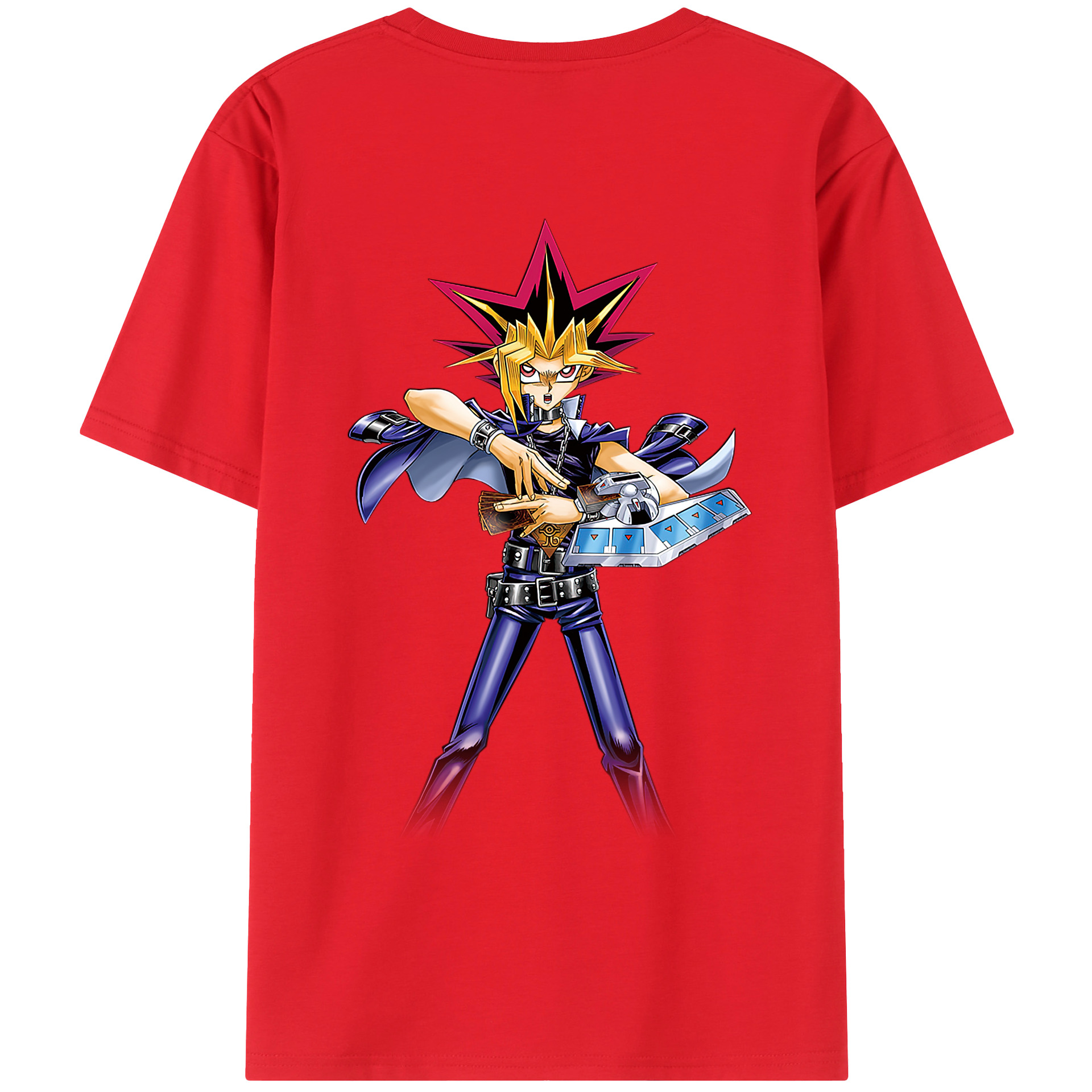 （画像用） 遊☆戯☆王 Yu-Gi-Oh! 綿100％ メンズ半袖Tシャツ（バックプリント） 通気性
