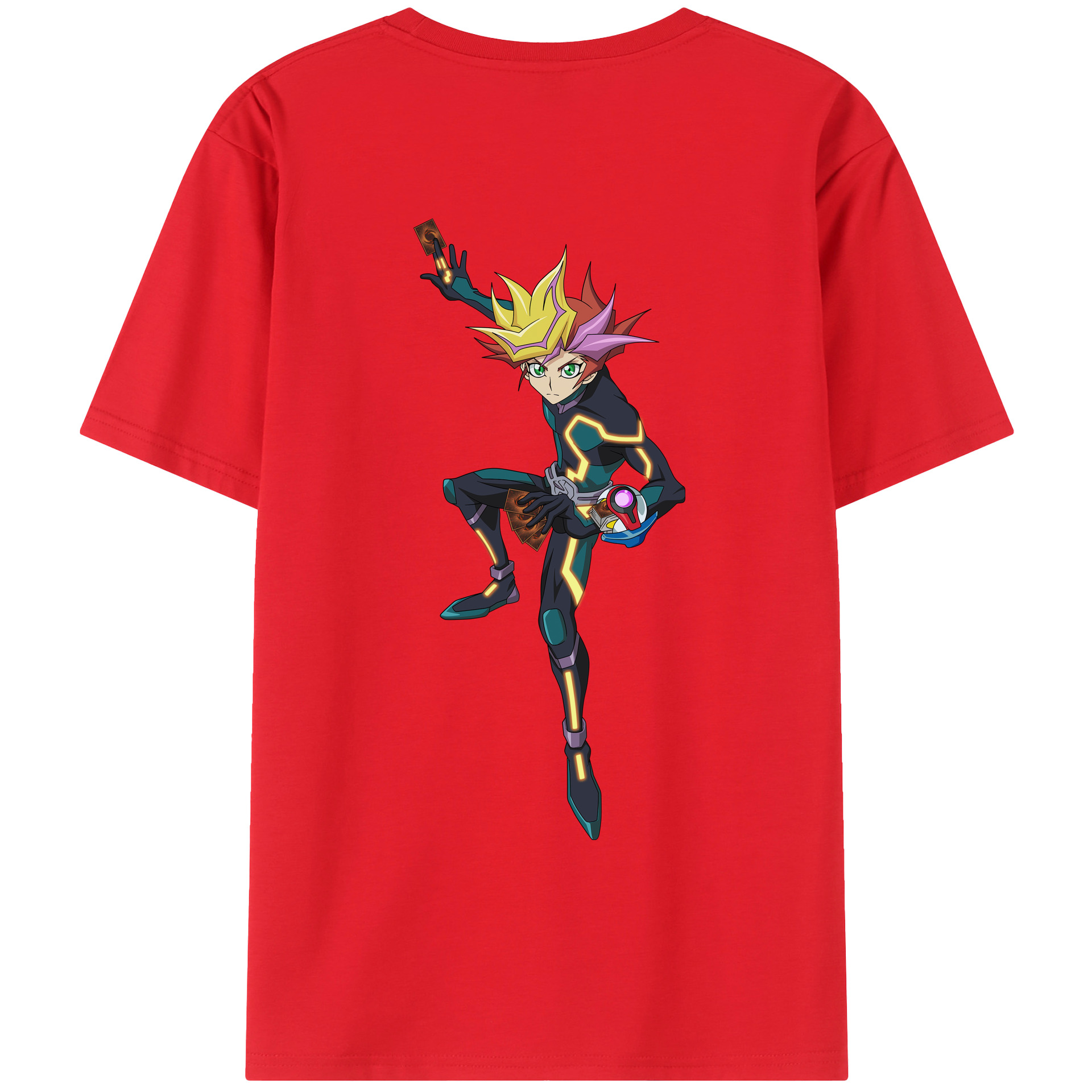 （画像用） 遊☆戯☆王 Yu-Gi-Oh! 綿100％ メンズ半袖Tシャツ（バックプリント） 通気性