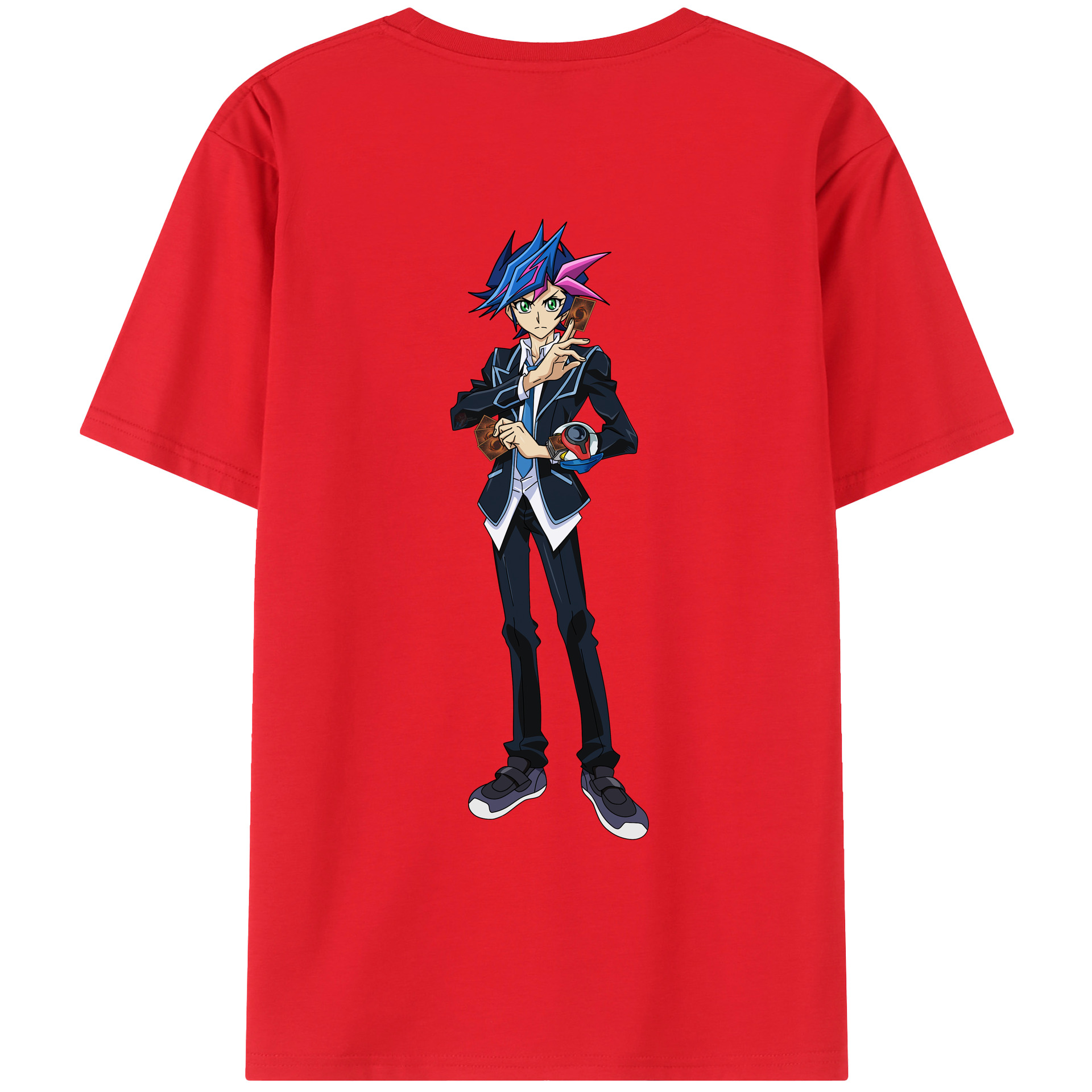 （画像用） 遊☆戯☆王 Yu-Gi-Oh! 綿100％ メンズ半袖Tシャツ（バックプリント） 通気性