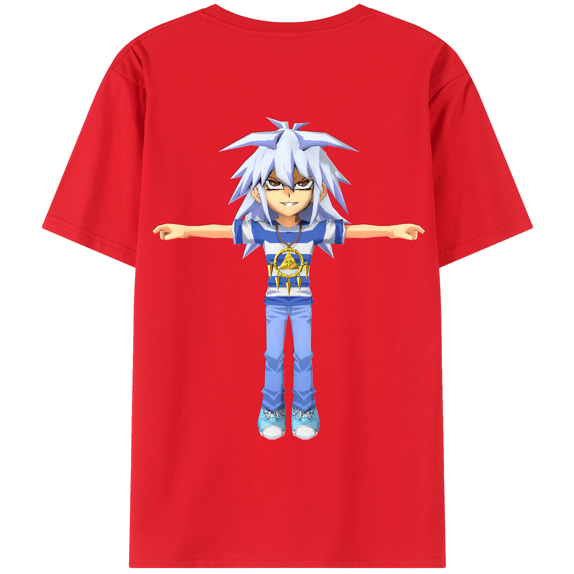 （画像用） 遊☆戯☆王 Yu-Gi-Oh! 綿100％ メンズ半袖Tシャツ（バックプリント） 通気性