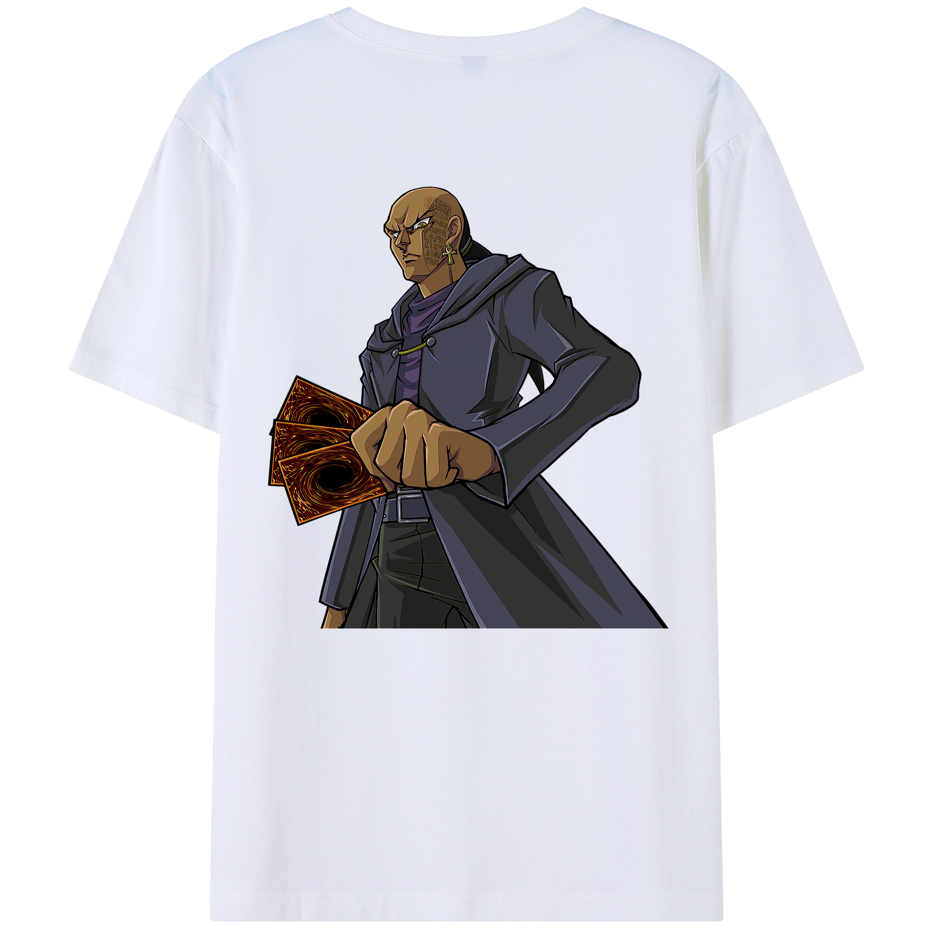（画像用） 遊☆戯☆王 Yu-Gi-Oh! 綿100％ メンズ半袖Tシャツ（バックプリント） 通気性
