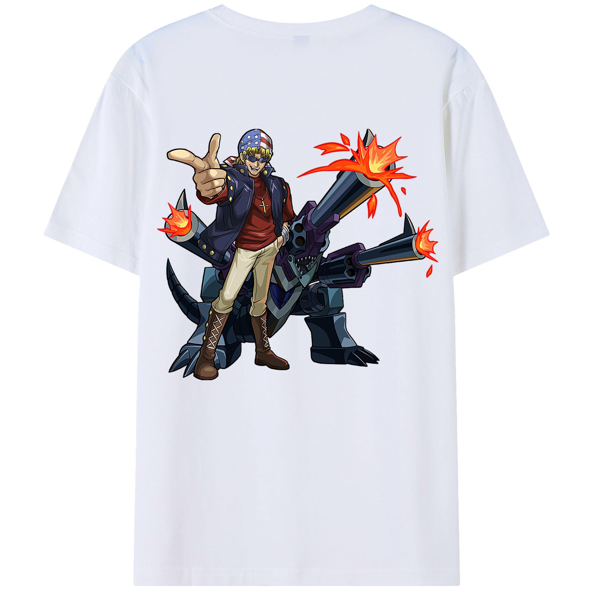 （画像用） 遊☆戯☆王 Yu-Gi-Oh! 綿100％ メンズ半袖Tシャツ（バックプリント） 通気性