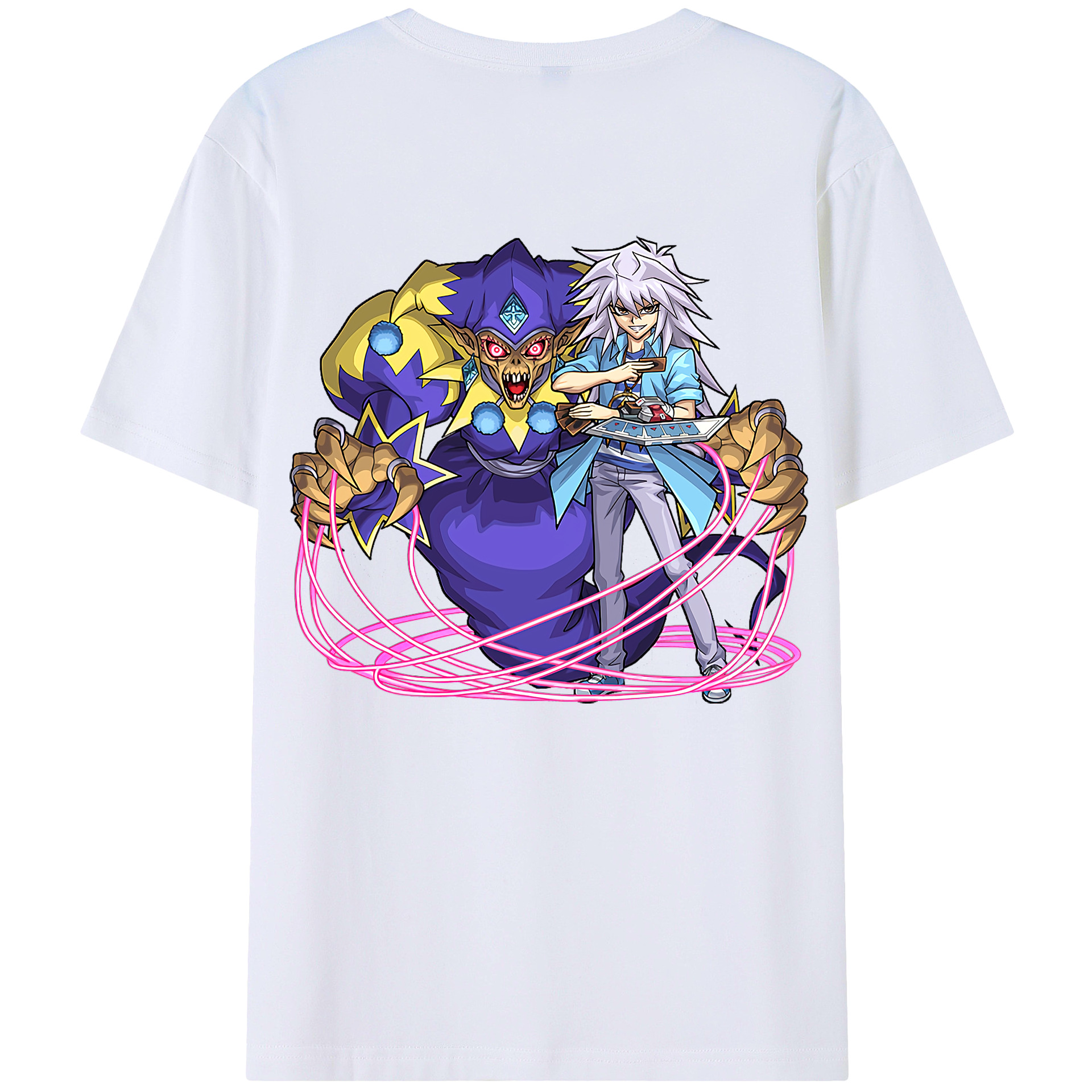 （画像用） 遊☆戯☆王 Yu-Gi-Oh! 綿100％ メンズ半袖Tシャツ（バックプリント） 通気性