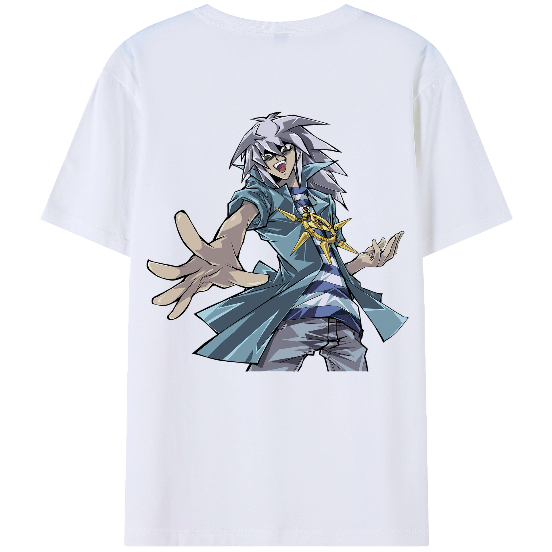 （画像用） 遊☆戯☆王 Yu-Gi-Oh! 綿100％ メンズ半袖Tシャツ（バックプリント） 通気性