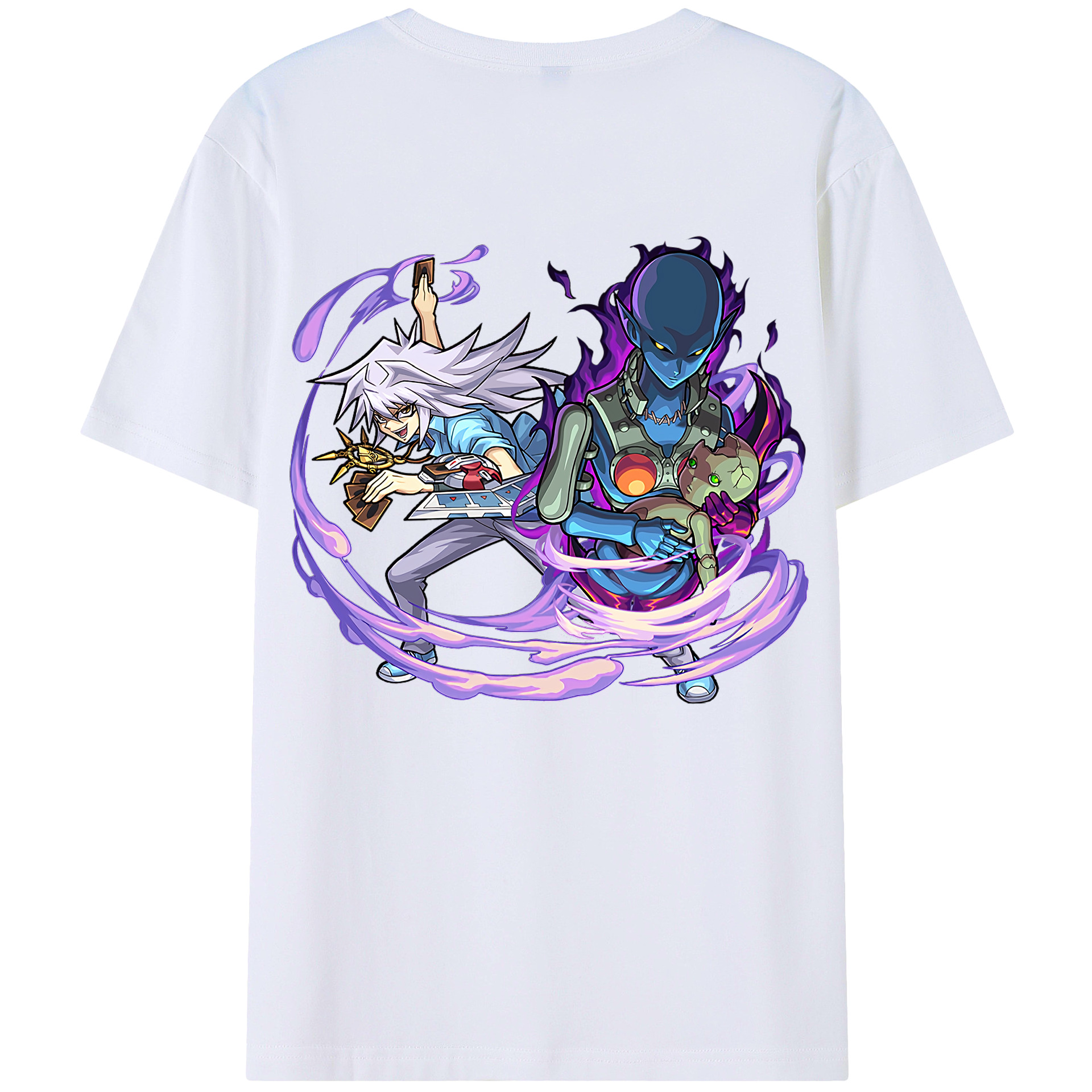 （画像用） 遊☆戯☆王 Yu-Gi-Oh! 綿100％ メンズ半袖Tシャツ（バックプリント） 通気性