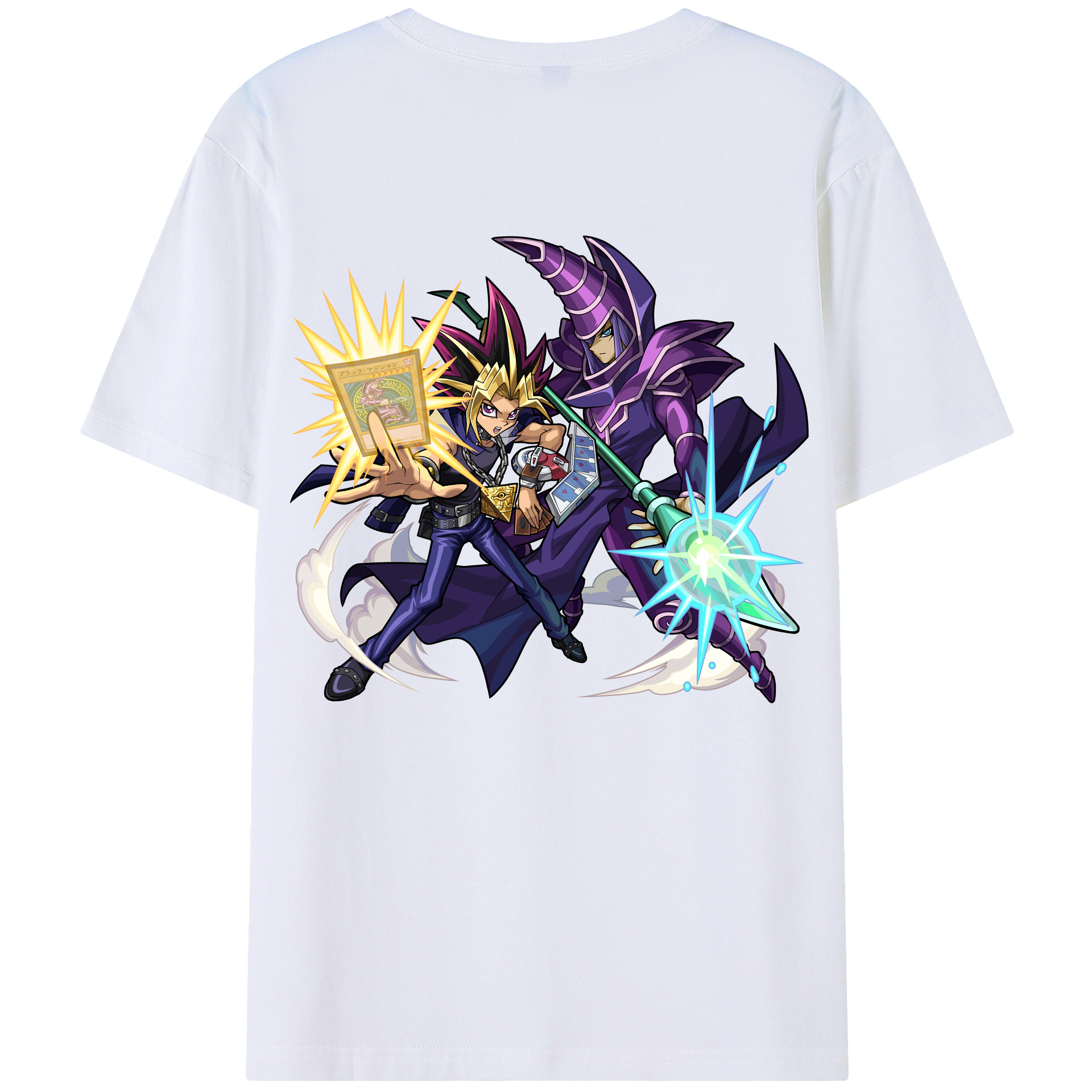 （画像用） 遊☆戯☆王 Yu-Gi-Oh! 綿100％ メンズ半袖Tシャツ（バックプリント） 通気性