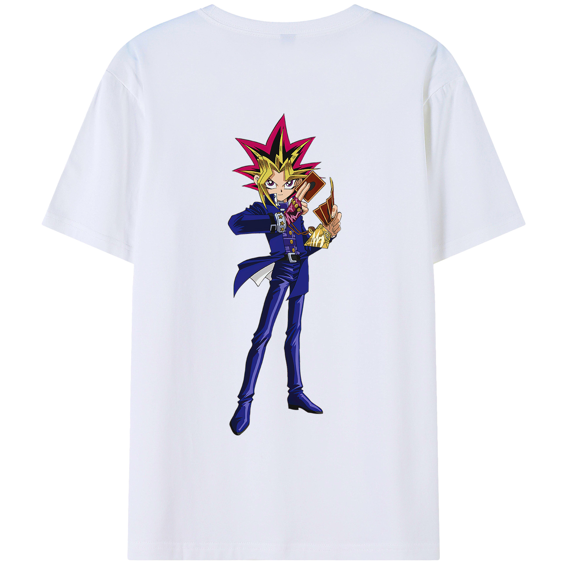 （画像用） 遊☆戯☆王 Yu-Gi-Oh! 綿100％ メンズ半袖Tシャツ（バックプリント） 通気性