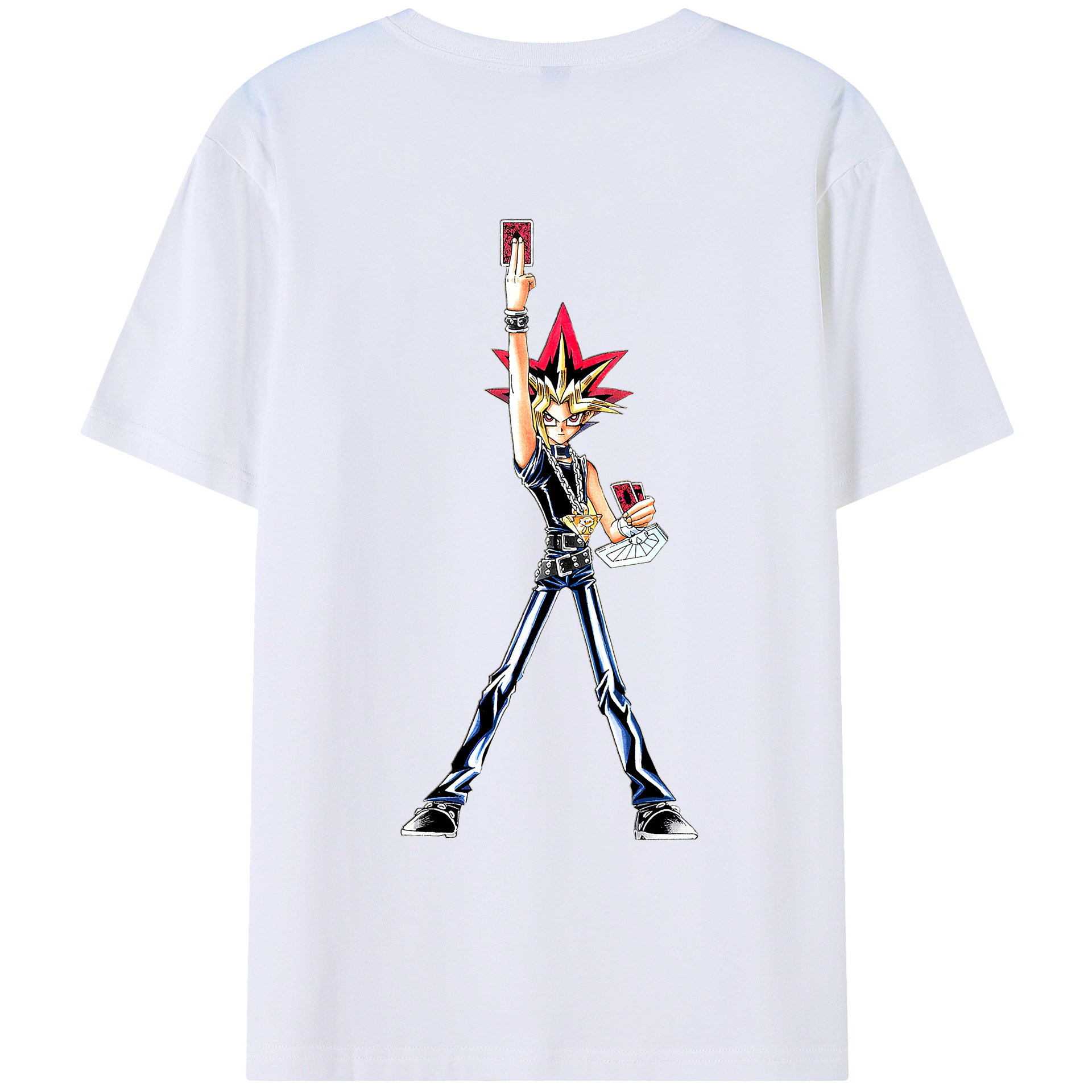 （画像用） 遊☆戯☆王 Yu-Gi-Oh! 綿100％ メンズ半袖Tシャツ（バックプリント） 通気性