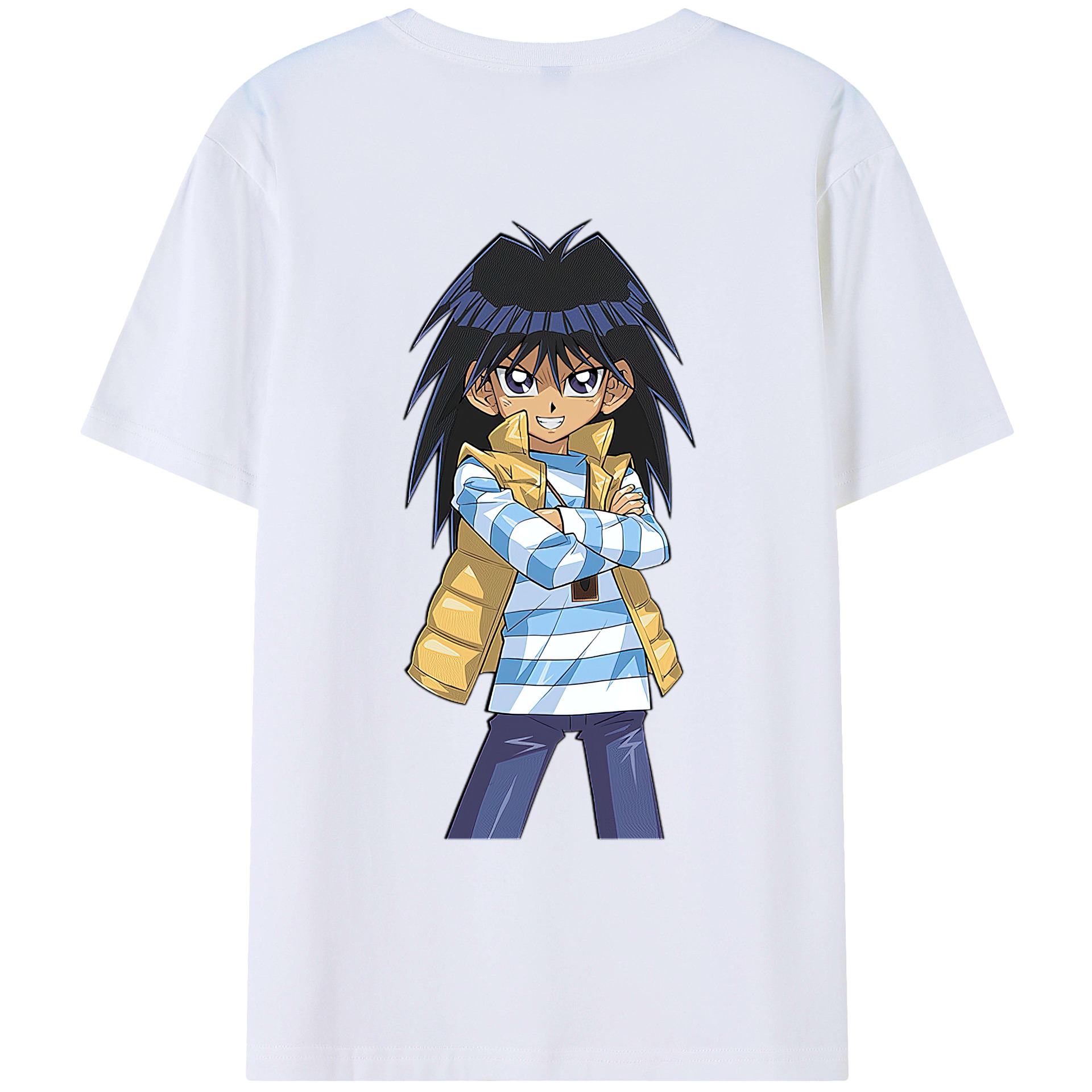 （画像用） 遊☆戯☆王 Yu-Gi-Oh! 綿100％ メンズ半袖Tシャツ（バックプリント） 通気性