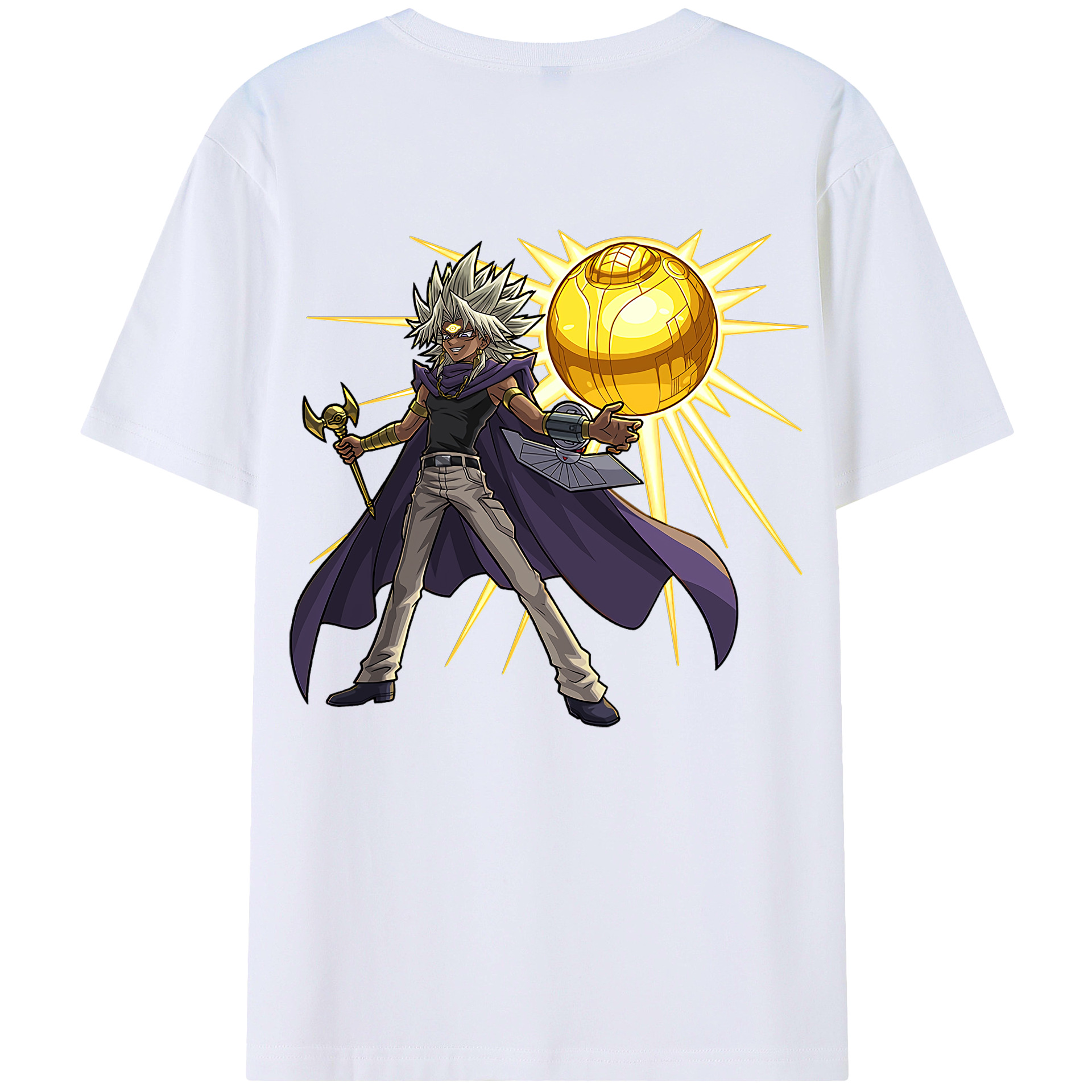 （画像用） 遊☆戯☆王 Yu-Gi-Oh! 綿100％ メンズ半袖Tシャツ（バックプリント） 通気性