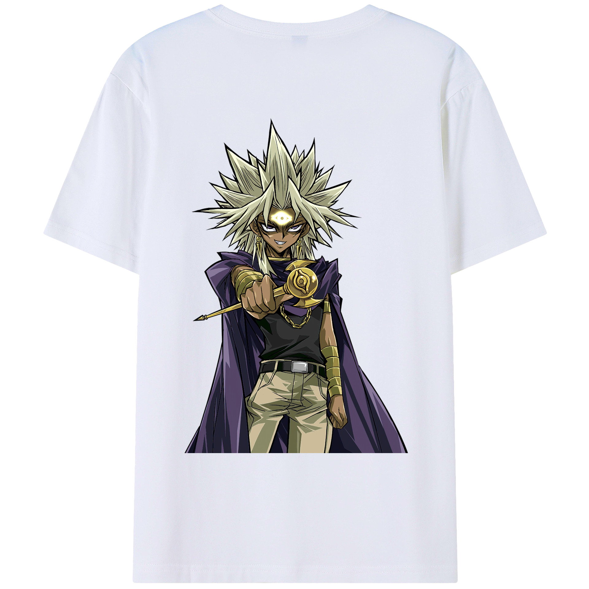 （画像用） 遊☆戯☆王 Yu-Gi-Oh! 綿100％ メンズ半袖Tシャツ（バックプリント） 通気性