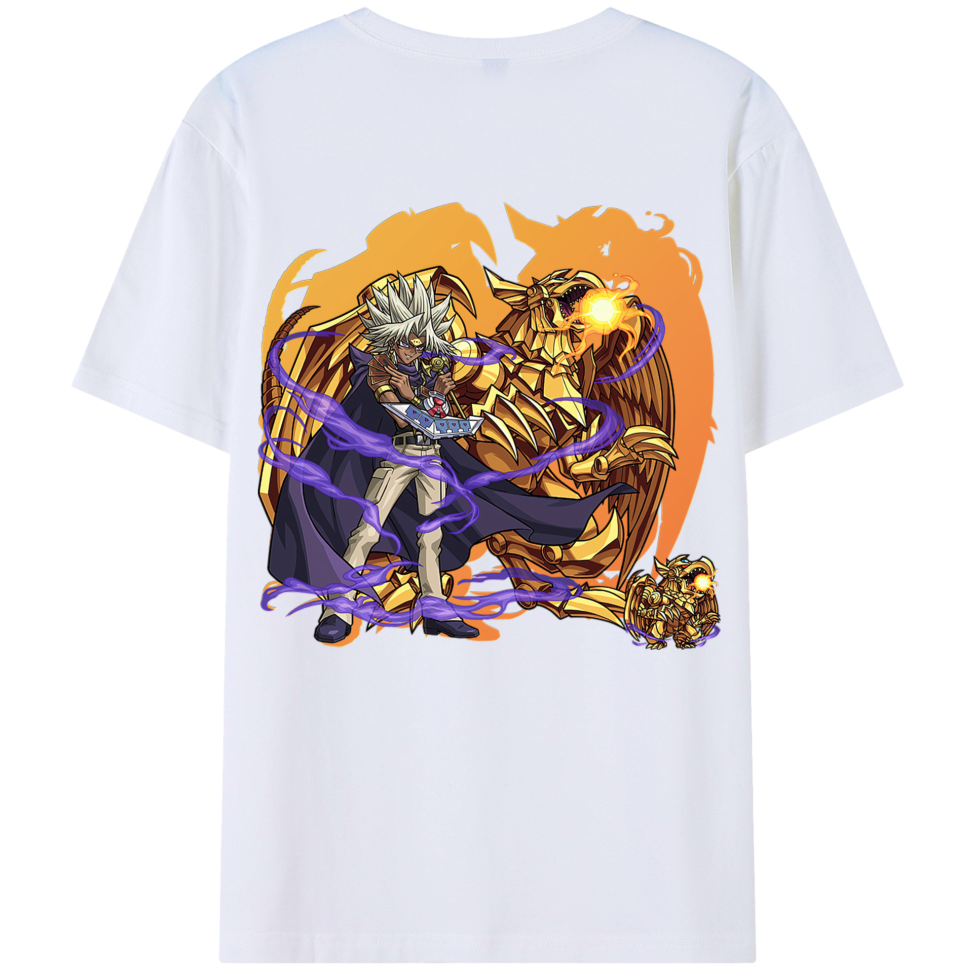 （画像用） 遊☆戯☆王 Yu-Gi-Oh! 綿100％ メンズ半袖Tシャツ（バックプリント） 通気性