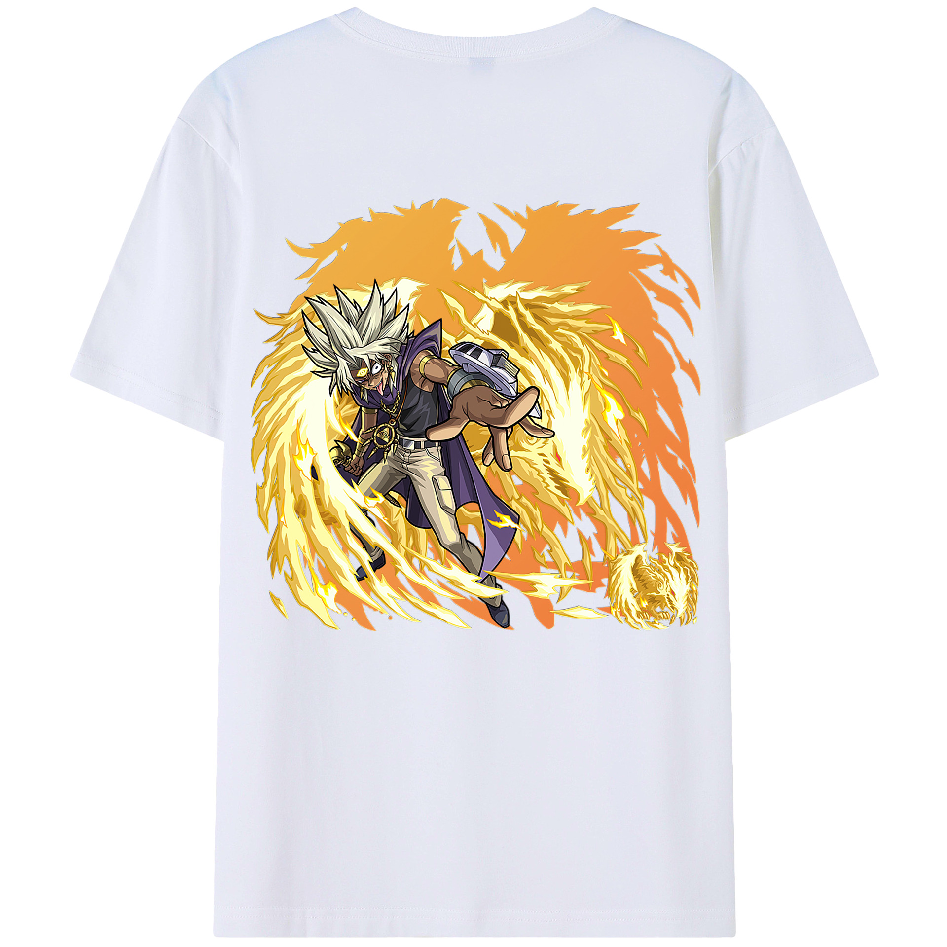 （画像用） 遊☆戯☆王 Yu-Gi-Oh! 綿100％ メンズ半袖Tシャツ（バックプリント） 通気性