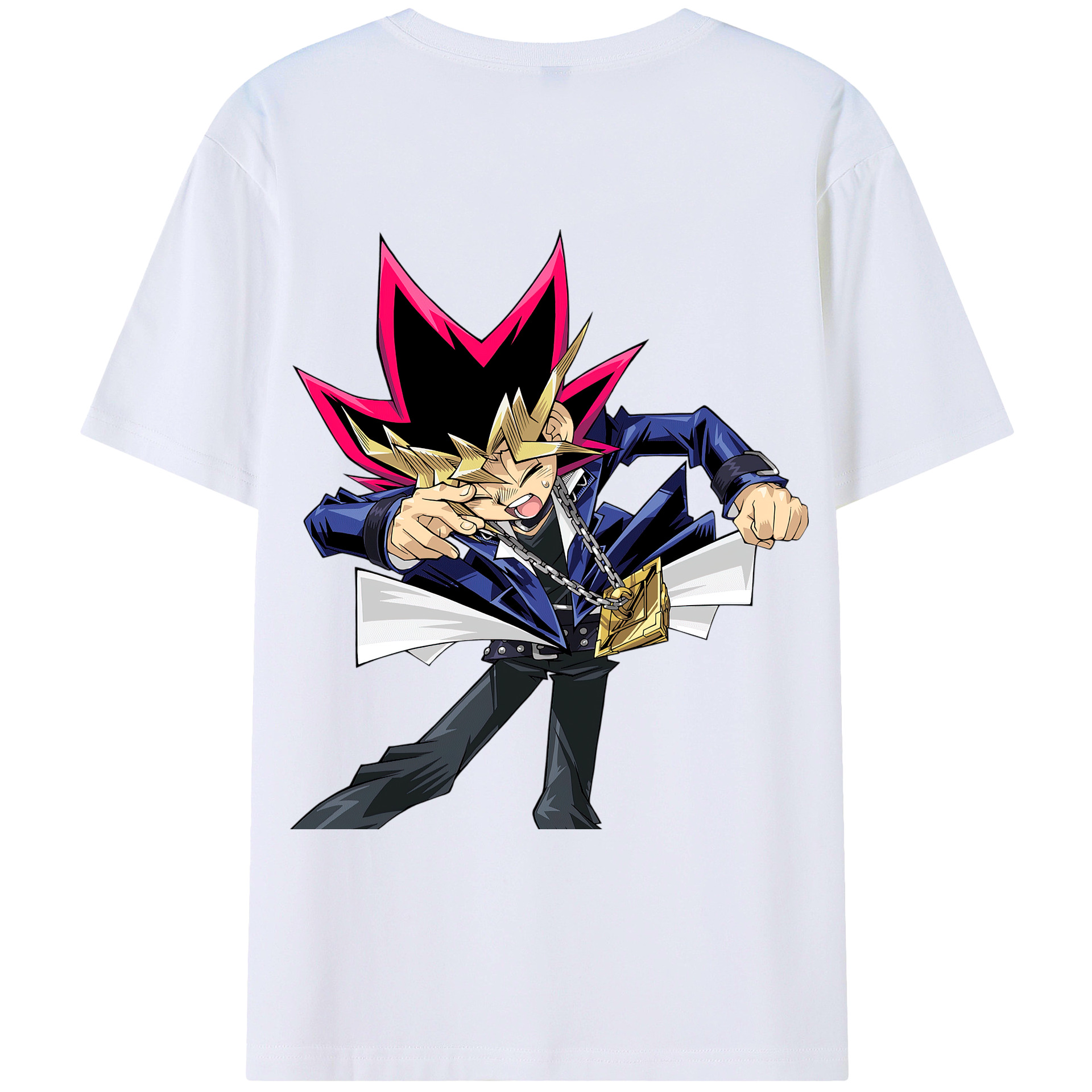 （画像用） 遊☆戯☆王 Yu-Gi-Oh! 綿100％ メンズ半袖Tシャツ（バックプリント） 通気性