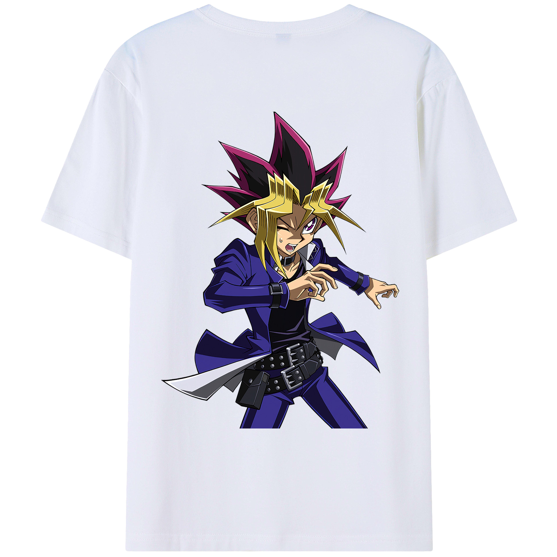（画像用） 遊☆戯☆王 Yu-Gi-Oh! 綿100％ メンズ半袖Tシャツ（バックプリント） 通気性