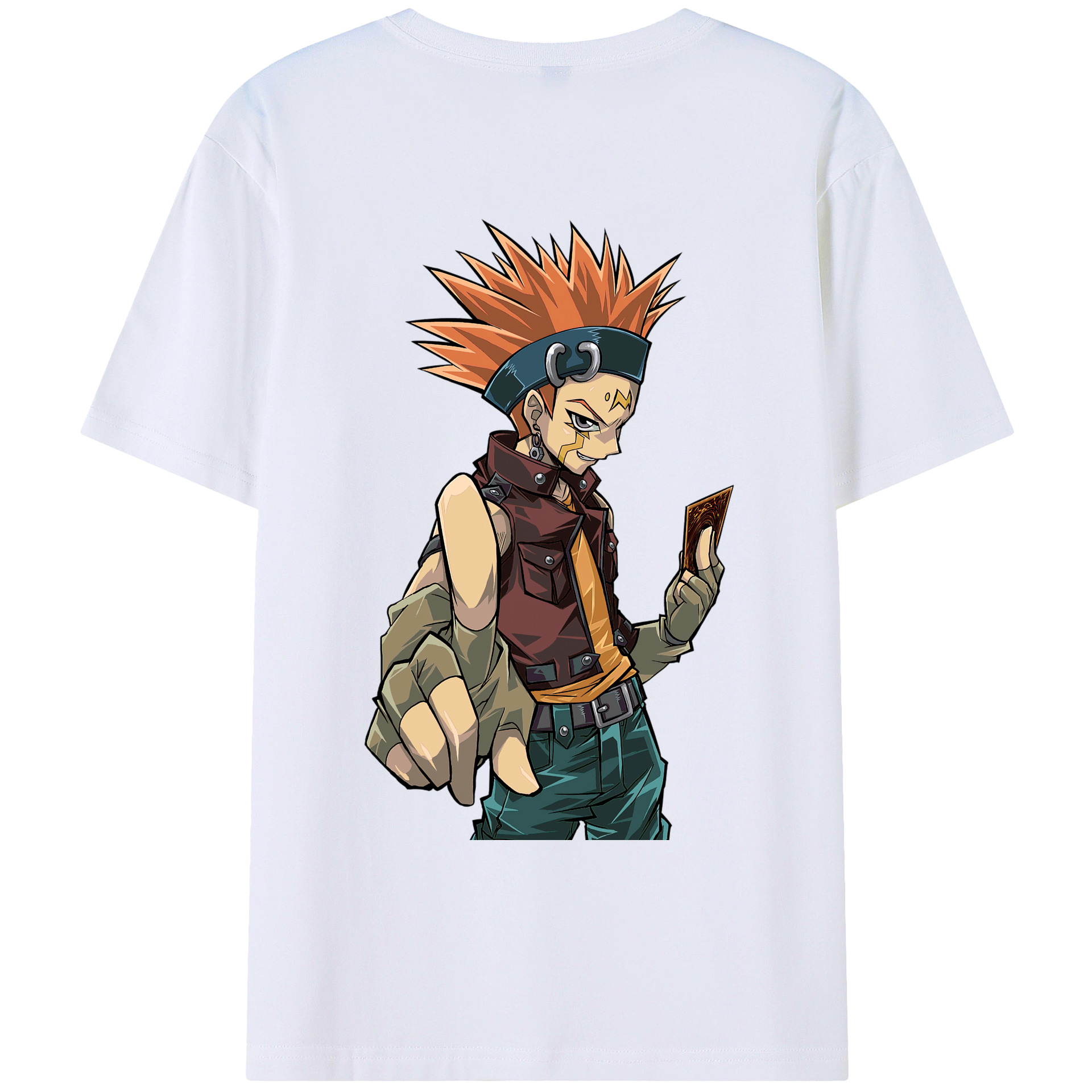 （画像用） 遊☆戯☆王 Yu-Gi-Oh! 綿100％ メンズ半袖Tシャツ（バックプリント） 通気性