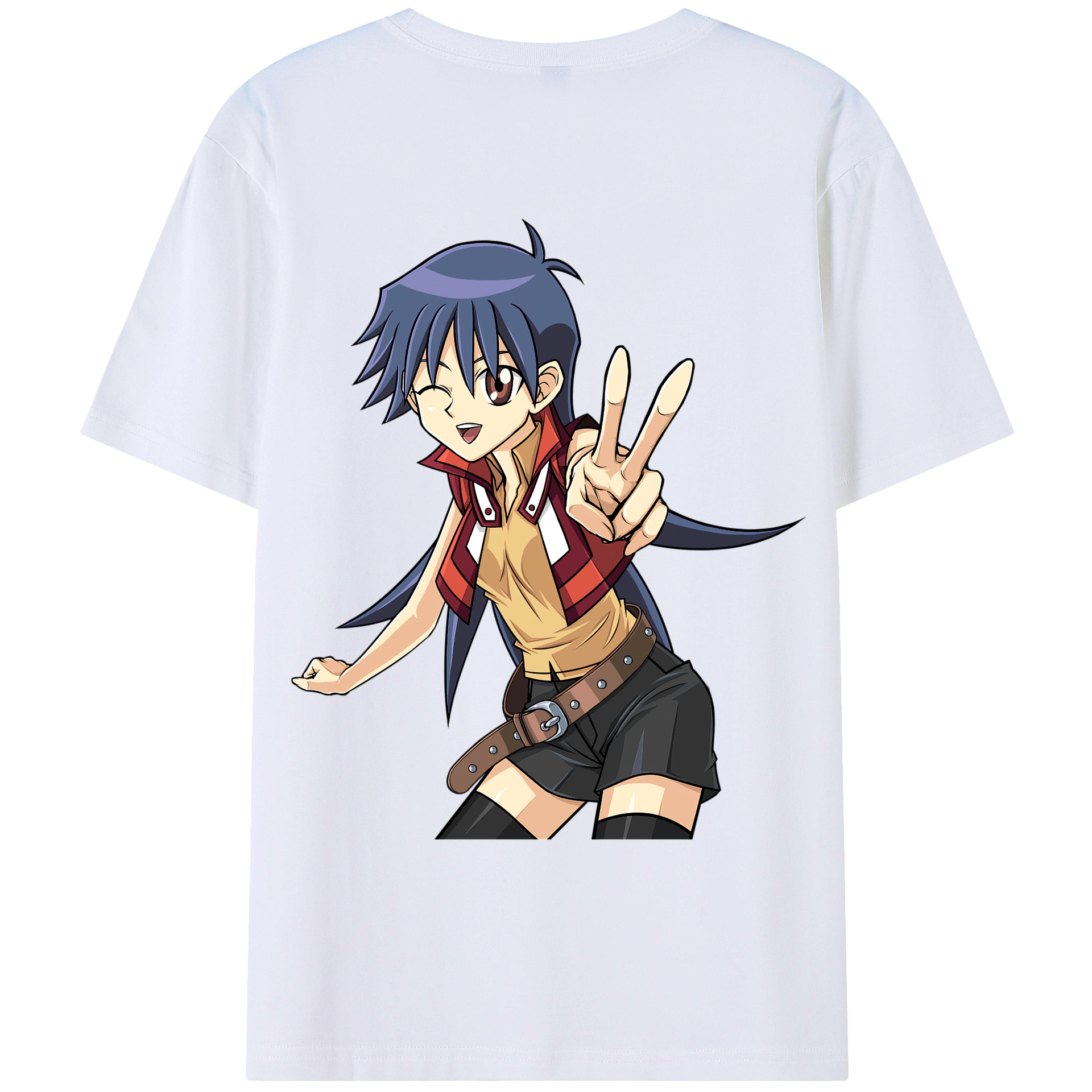 （画像用） 遊☆戯☆王 Yu-Gi-Oh! 綿100％ メンズ半袖Tシャツ（バックプリント） 通気性