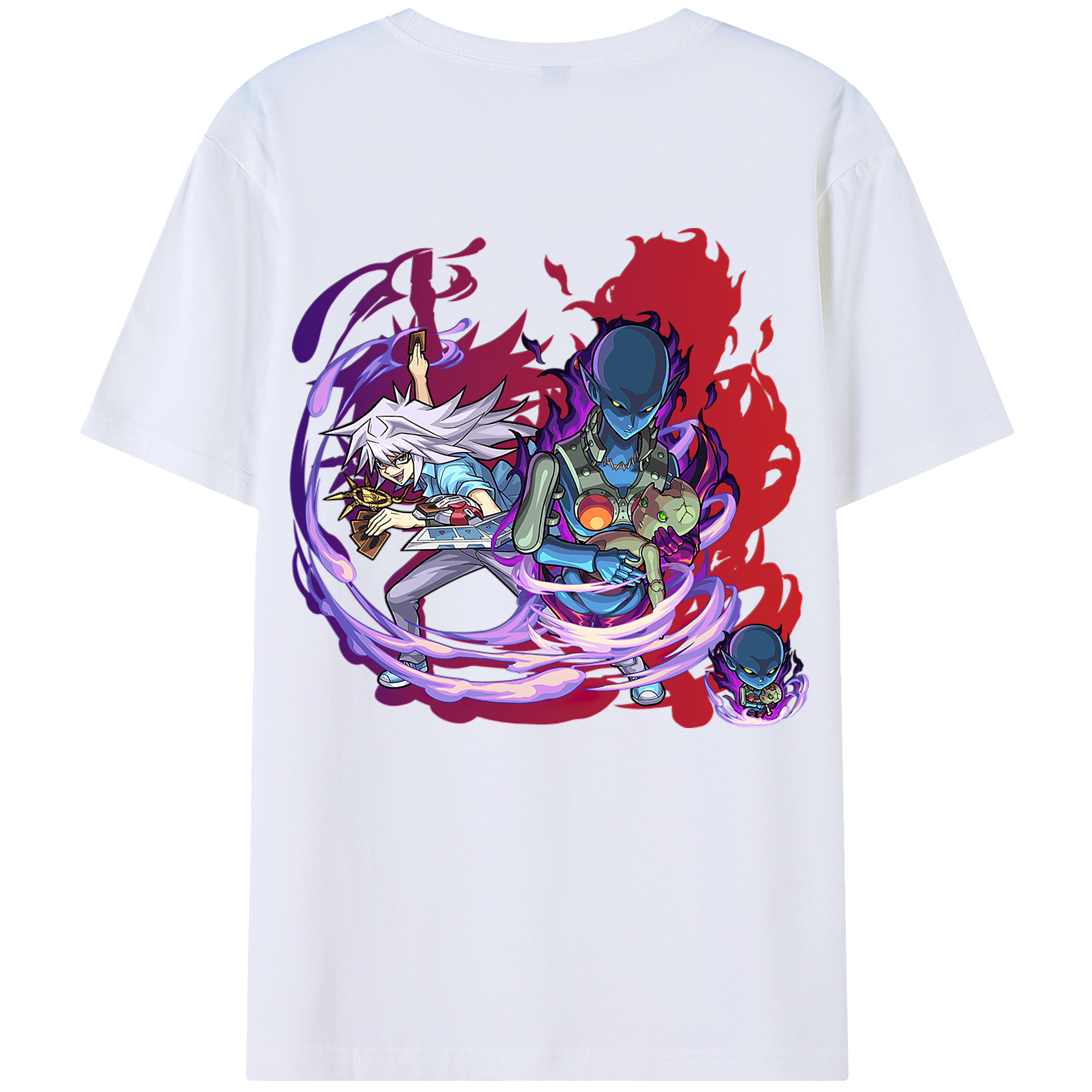 （画像用） 遊☆戯☆王 Yu-Gi-Oh! 綿100％ メンズ半袖Tシャツ（バックプリント） 通気性