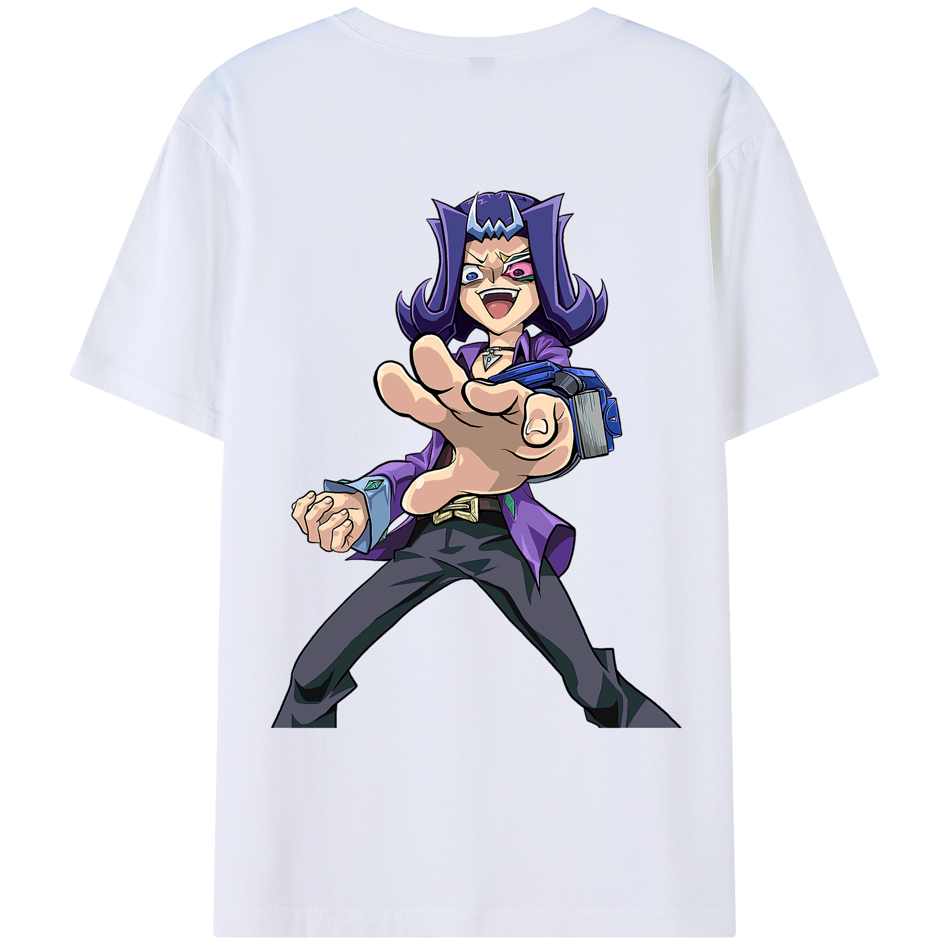 （画像用） 遊☆戯☆王 Yu-Gi-Oh! 綿100％ メンズ半袖Tシャツ（バックプリント） 通気性