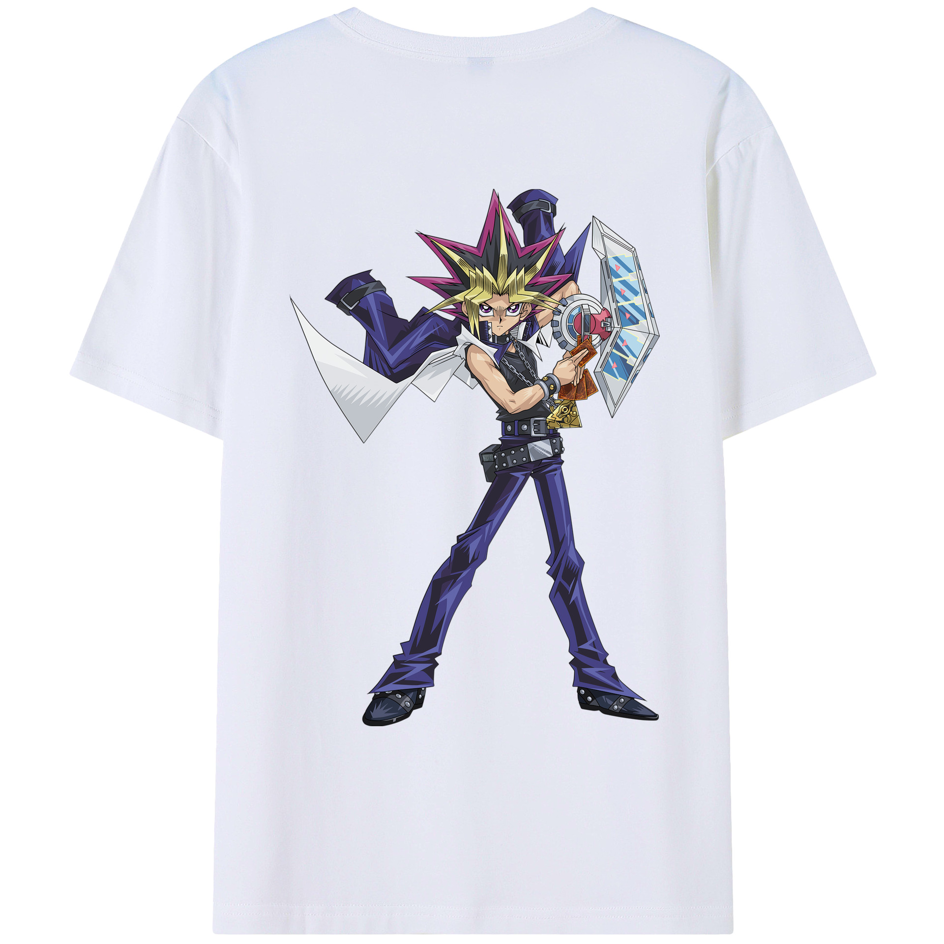 （画像用） 遊☆戯☆王 Yu-Gi-Oh! 綿100％ メンズ半袖Tシャツ（バックプリント） 通気性