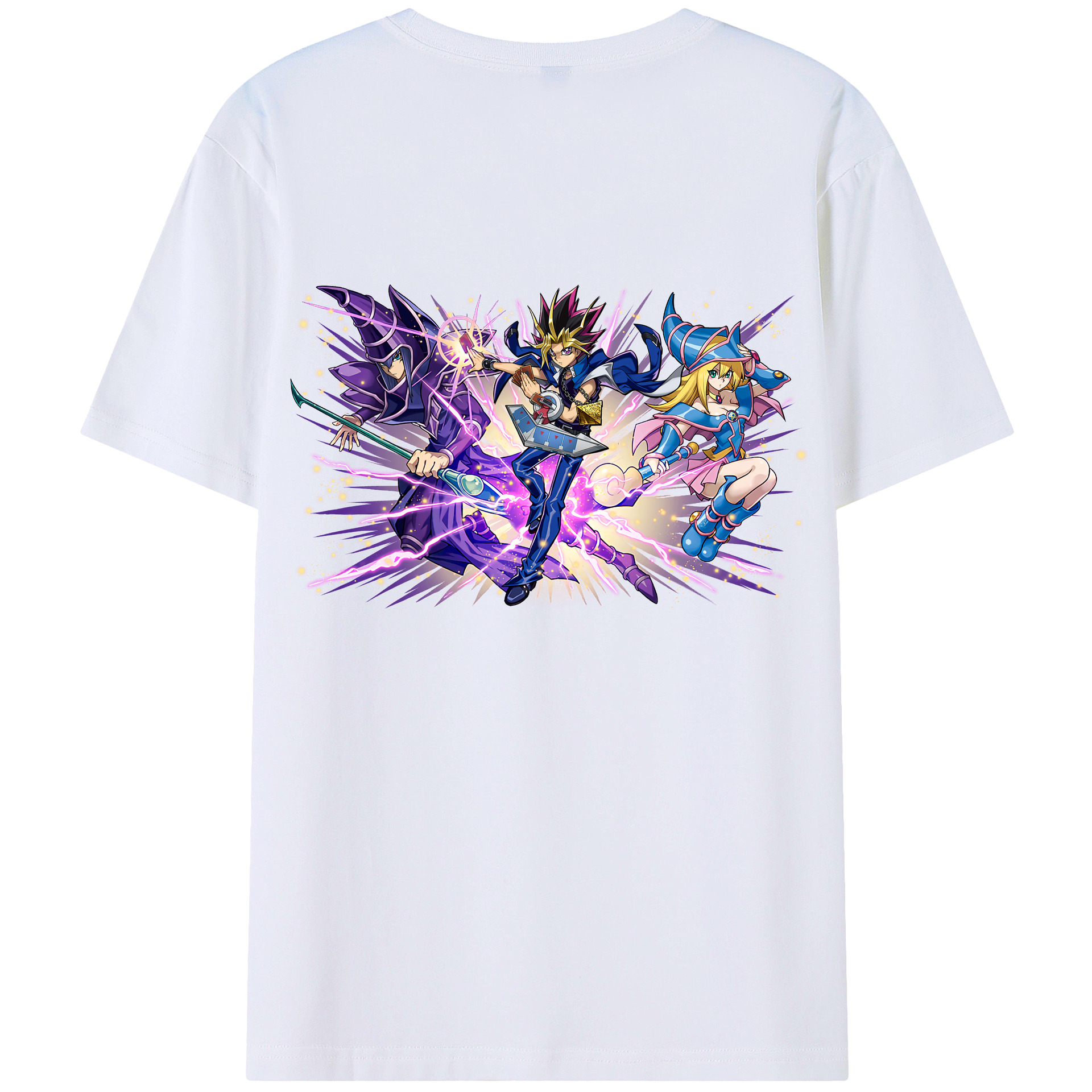 （画像用） 遊☆戯☆王 Yu-Gi-Oh! 綿100％ メンズ半袖Tシャツ（バックプリント） 通気性