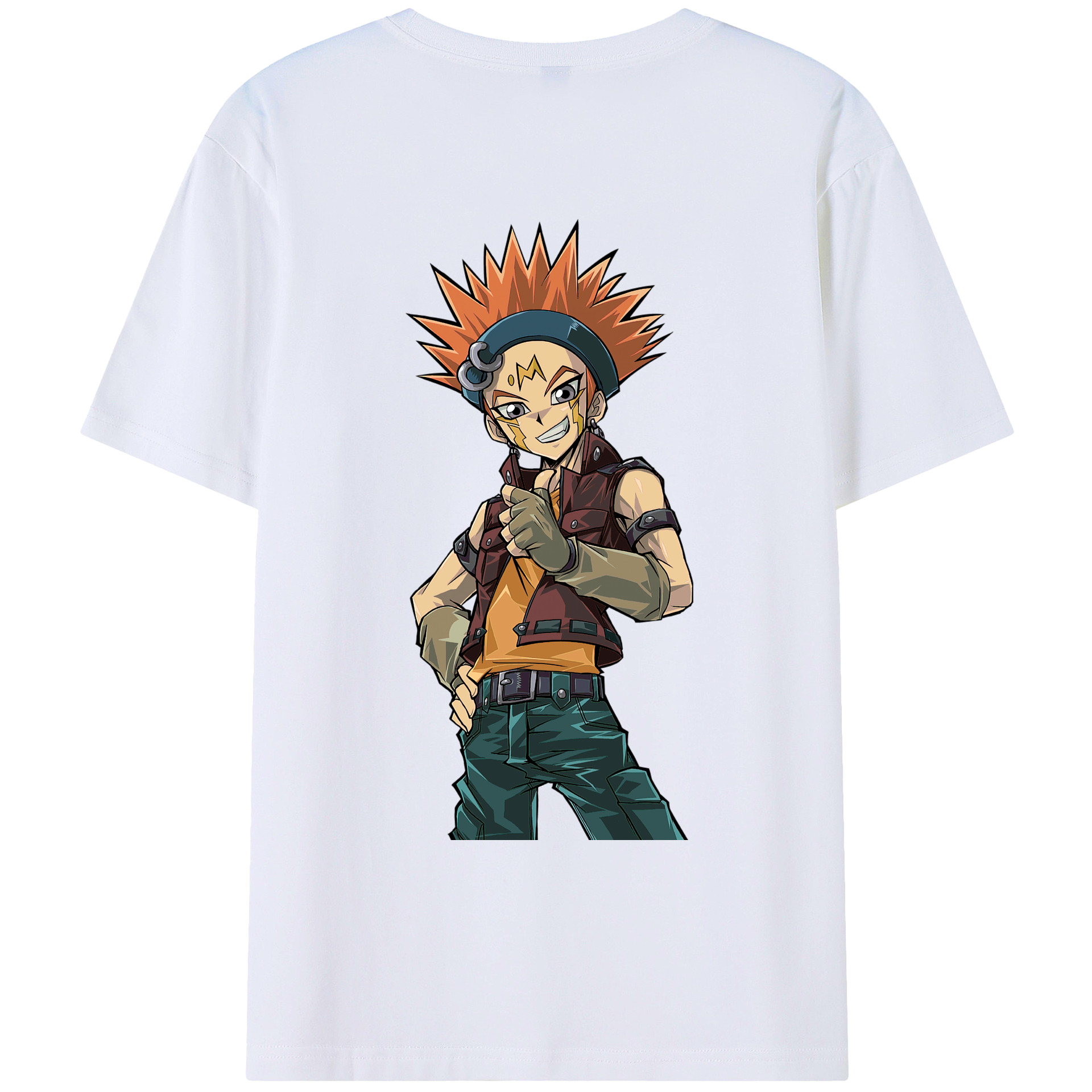（画像用） 遊☆戯☆王 Yu-Gi-Oh! 綿100％ メンズ半袖Tシャツ（バックプリント） 通気性