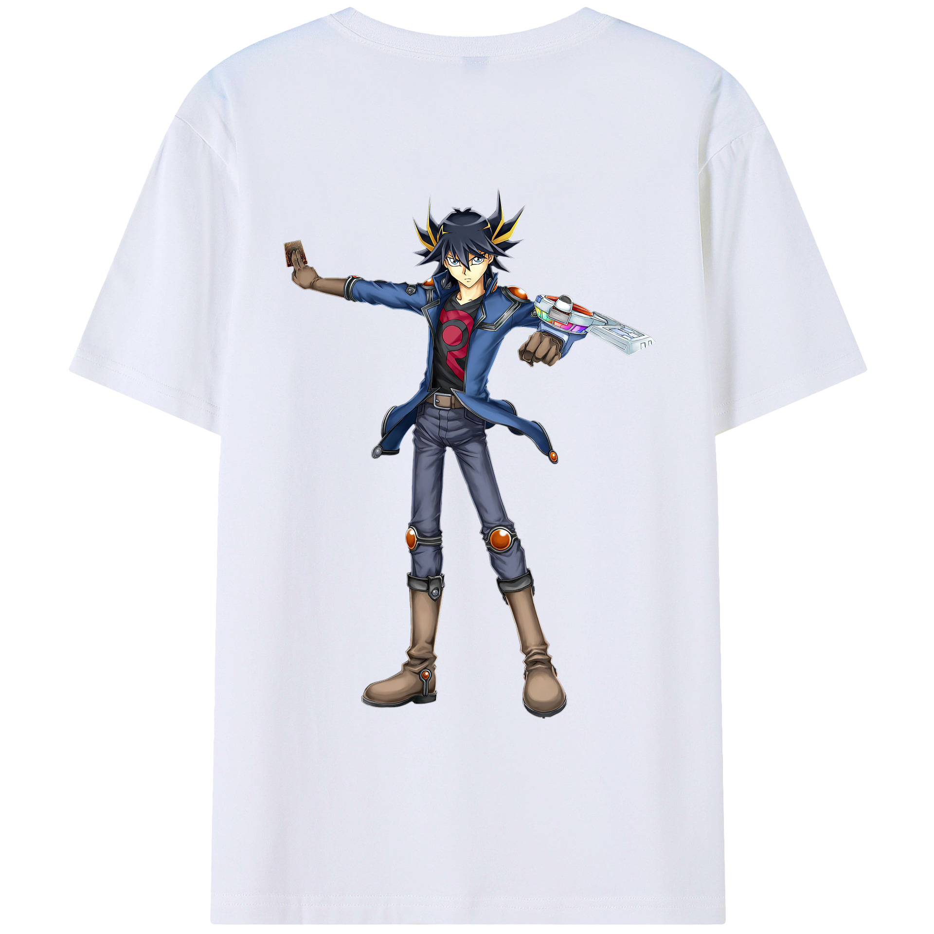 （画像用） 遊☆戯☆王 Yu-Gi-Oh! 綿100％ メンズ半袖Tシャツ（バックプリント） 通気性