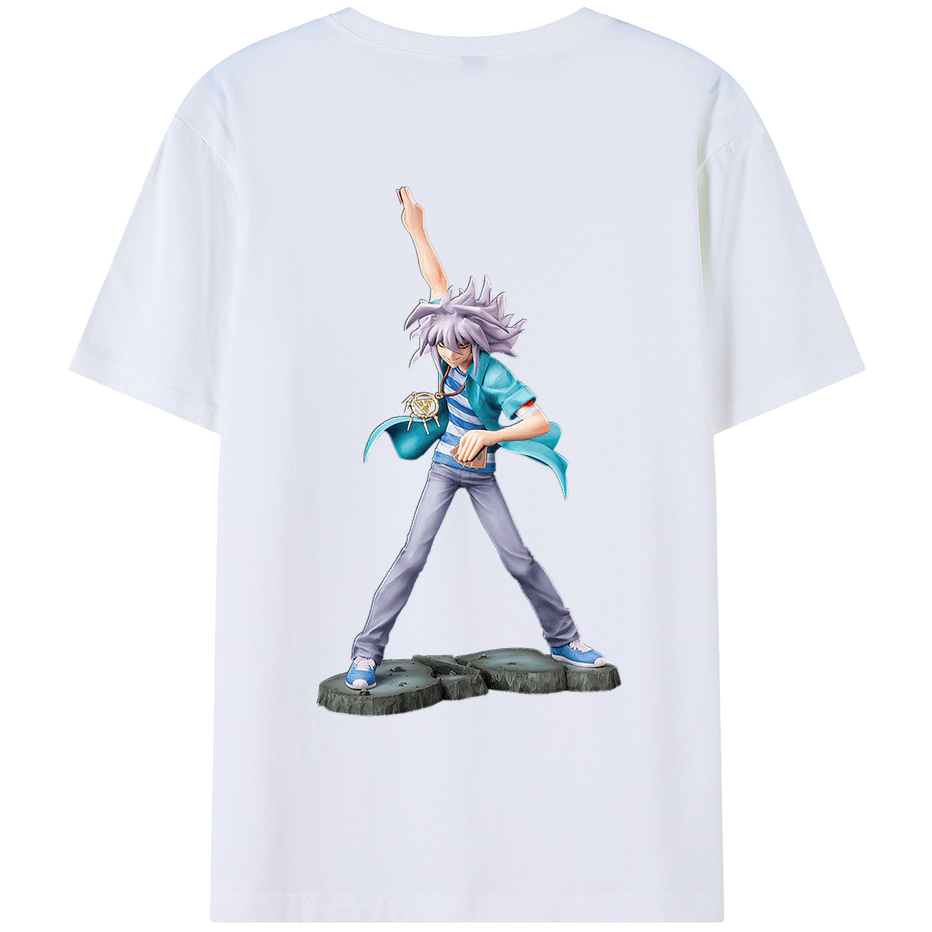 （画像用） 遊☆戯☆王 Yu-Gi-Oh! 綿100％ メンズ半袖Tシャツ（バックプリント） 通気性
