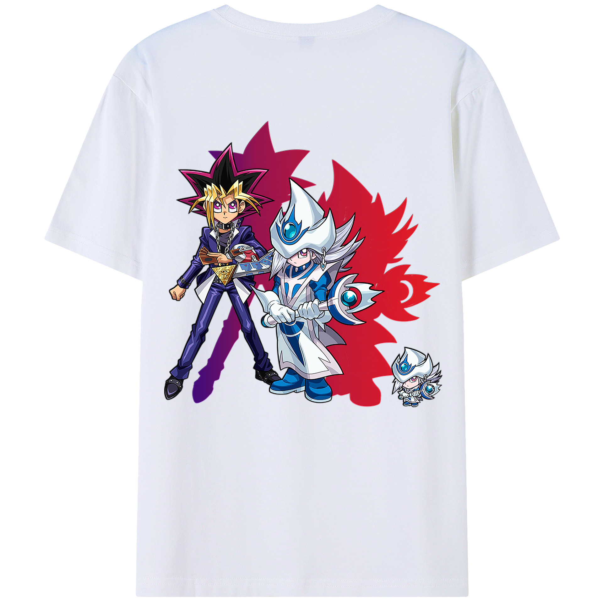 （画像用） 遊☆戯☆王 Yu-Gi-Oh! 綿100％ メンズ半袖Tシャツ（バックプリント） 通気性