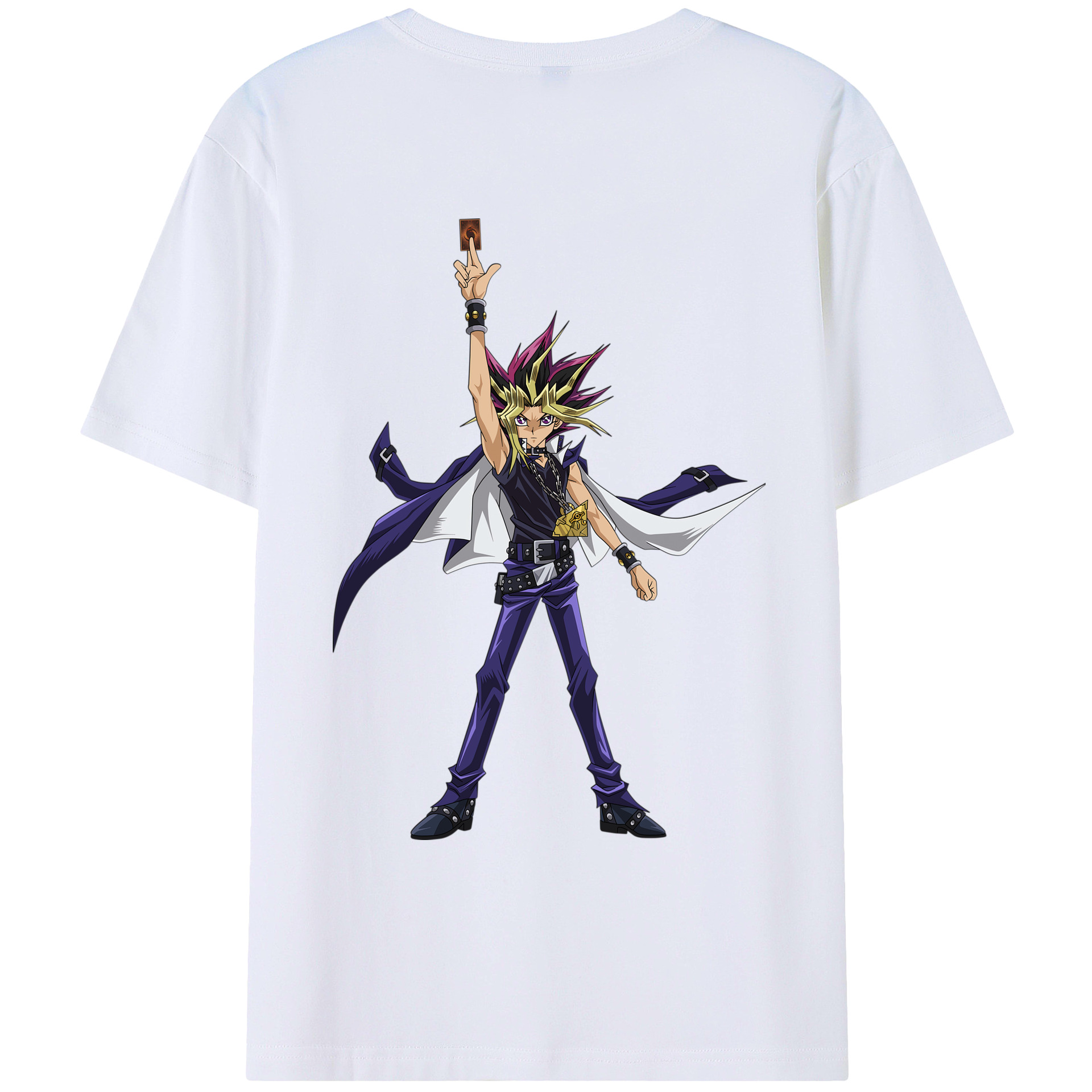 （画像用） 遊☆戯☆王 Yu-Gi-Oh! 綿100％ メンズ半袖Tシャツ（バックプリント） 通気性