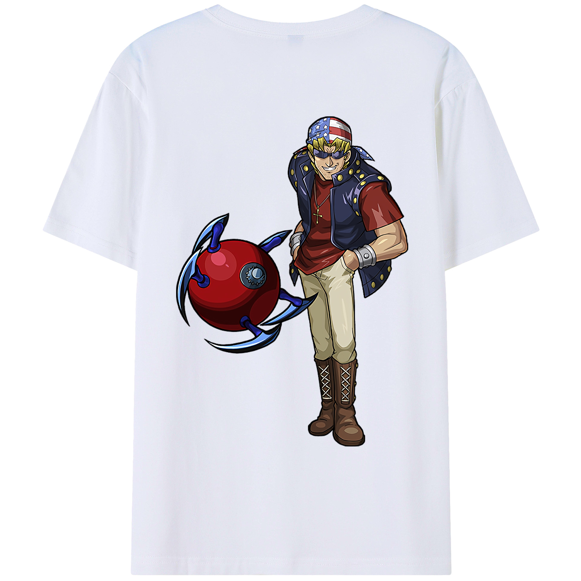 （画像用） 遊☆戯☆王 Yu-Gi-Oh! 綿100％ メンズ半袖Tシャツ（バックプリント） 通気性