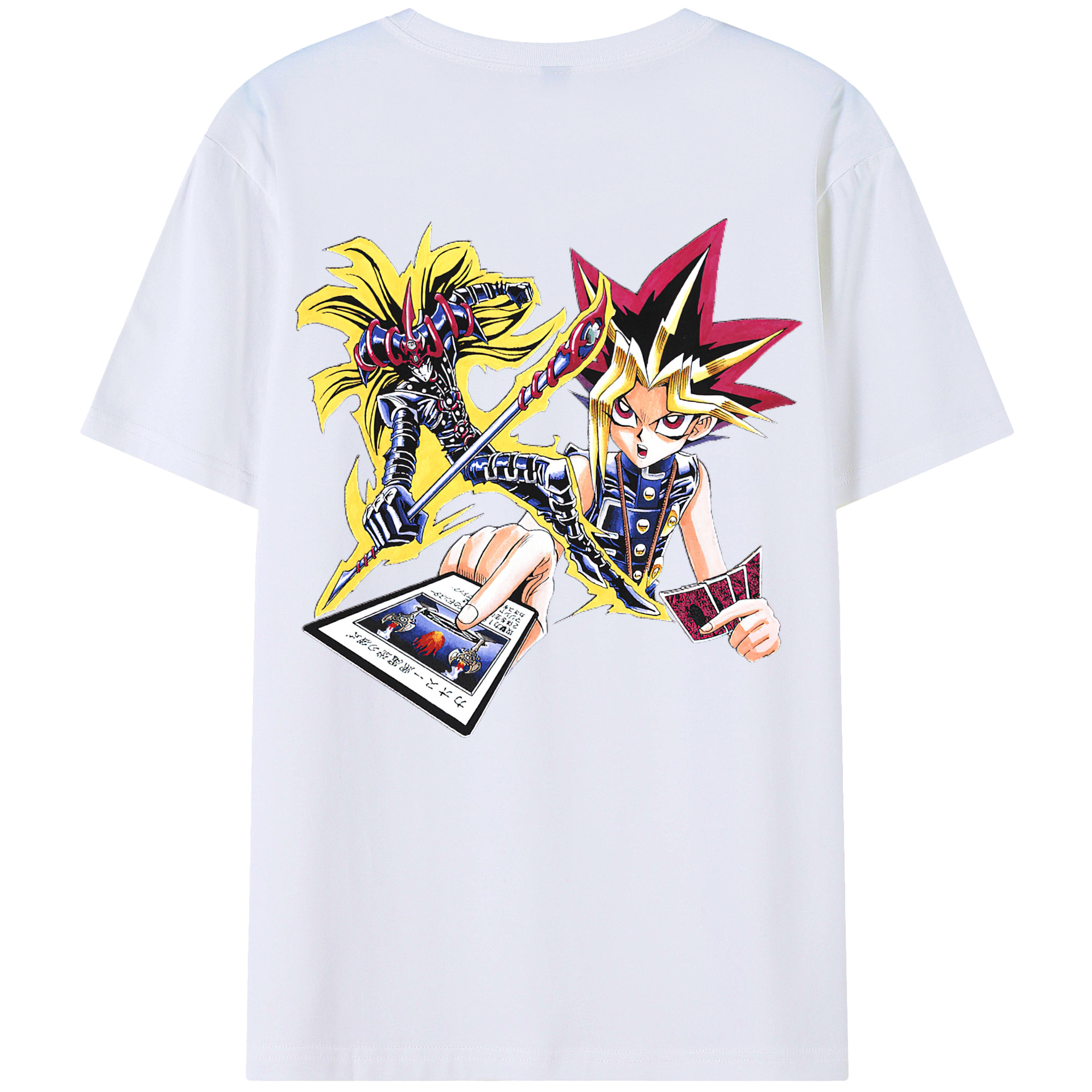 （画像用） 遊☆戯☆王 Yu-Gi-Oh! 綿100％ メンズ半袖Tシャツ（バックプリント） 通気性